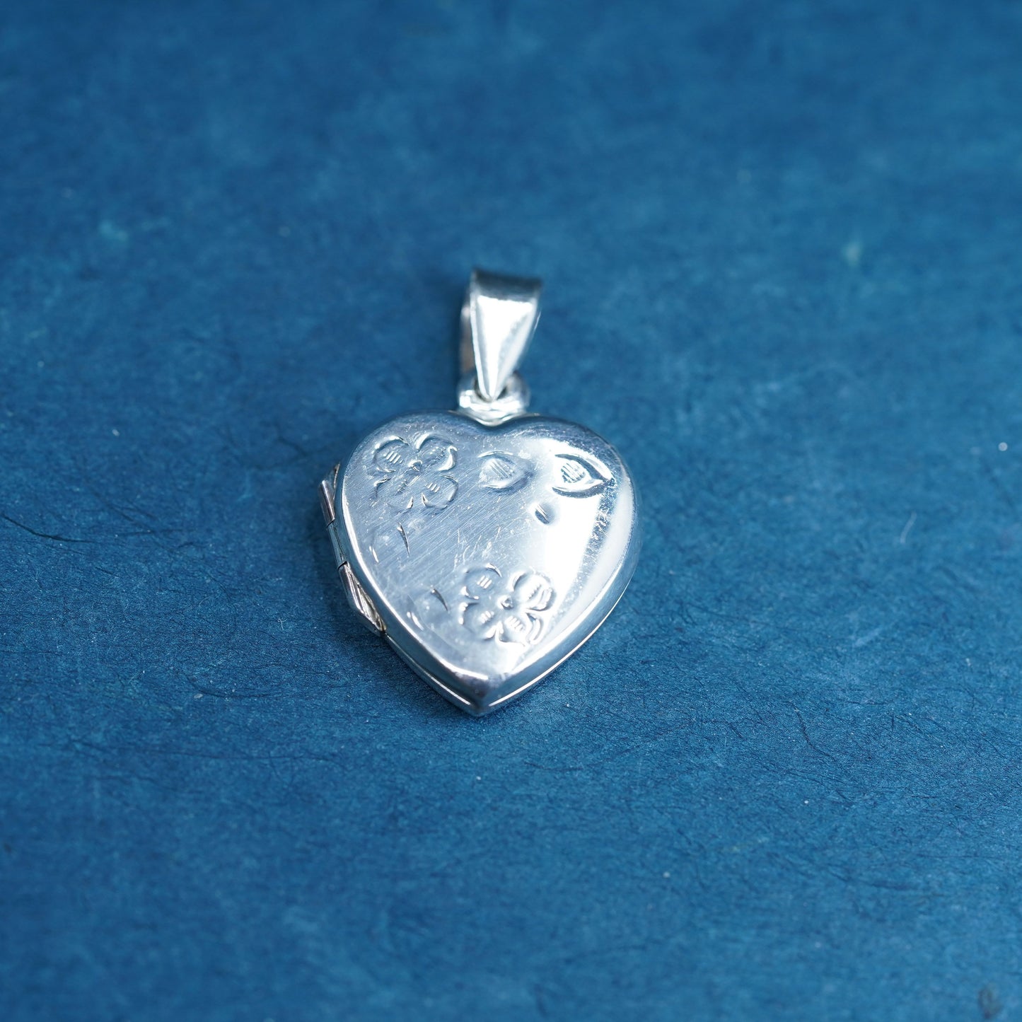 Vintage Sterling silver handmade pendant, 925 heart photo locket
