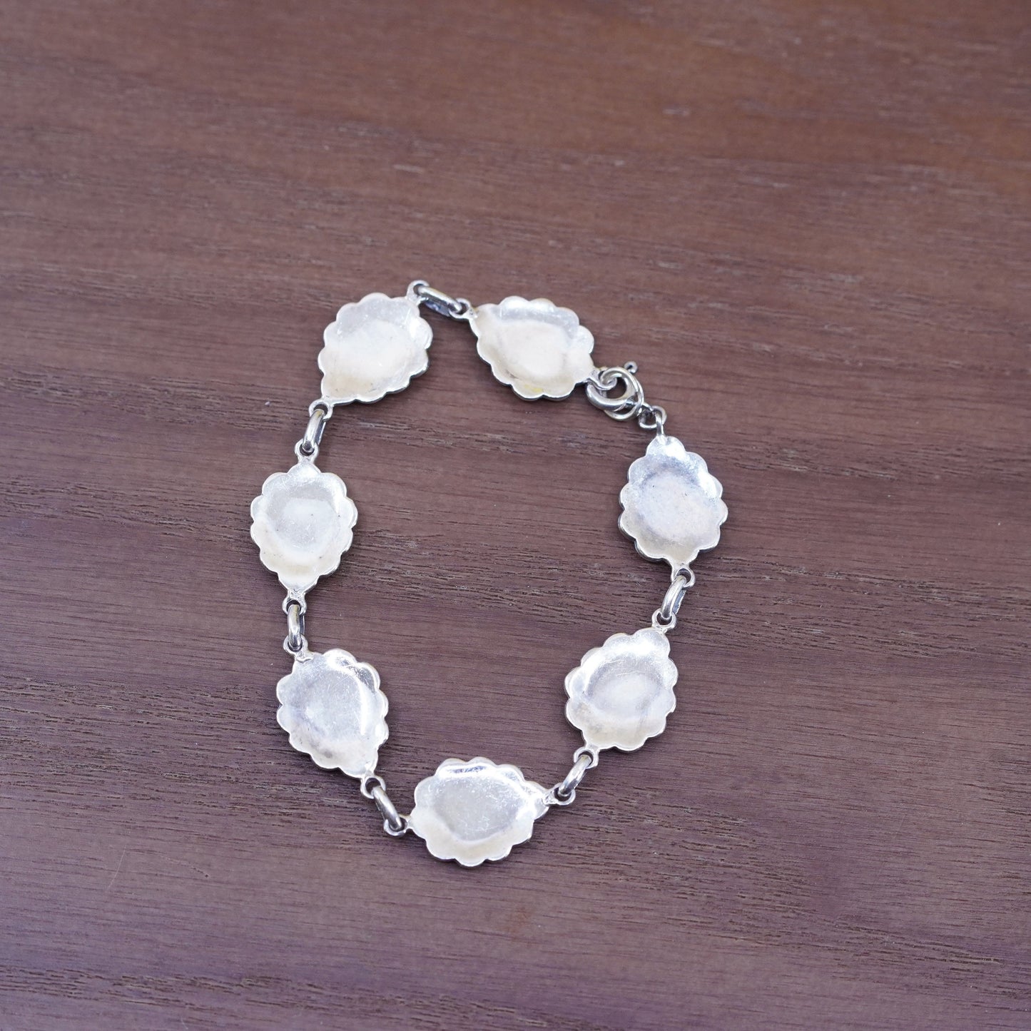 6”, Carolyn Pollack Sterling 925 silver teardrop bracelet lapis onyx carnelian