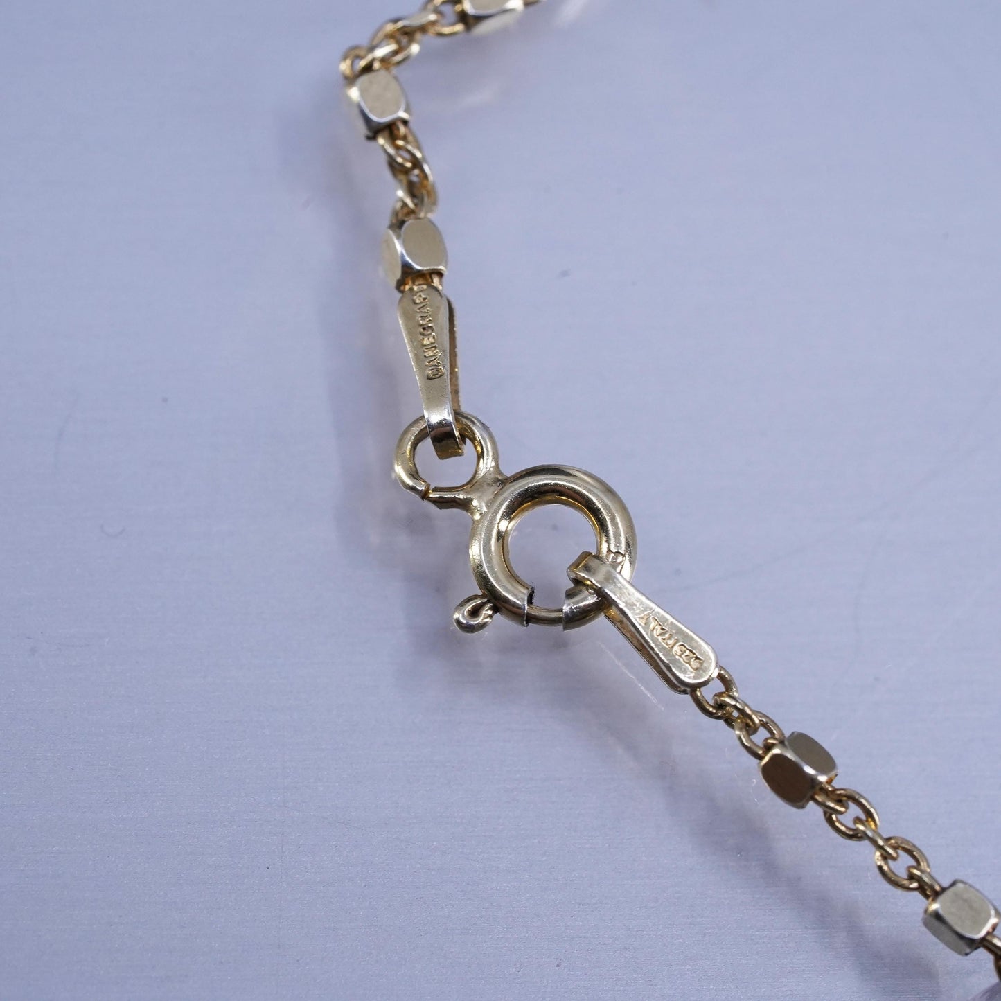 20” Italian Danecraft vermeil gold over Sterling 925 silver bead chain necklace
