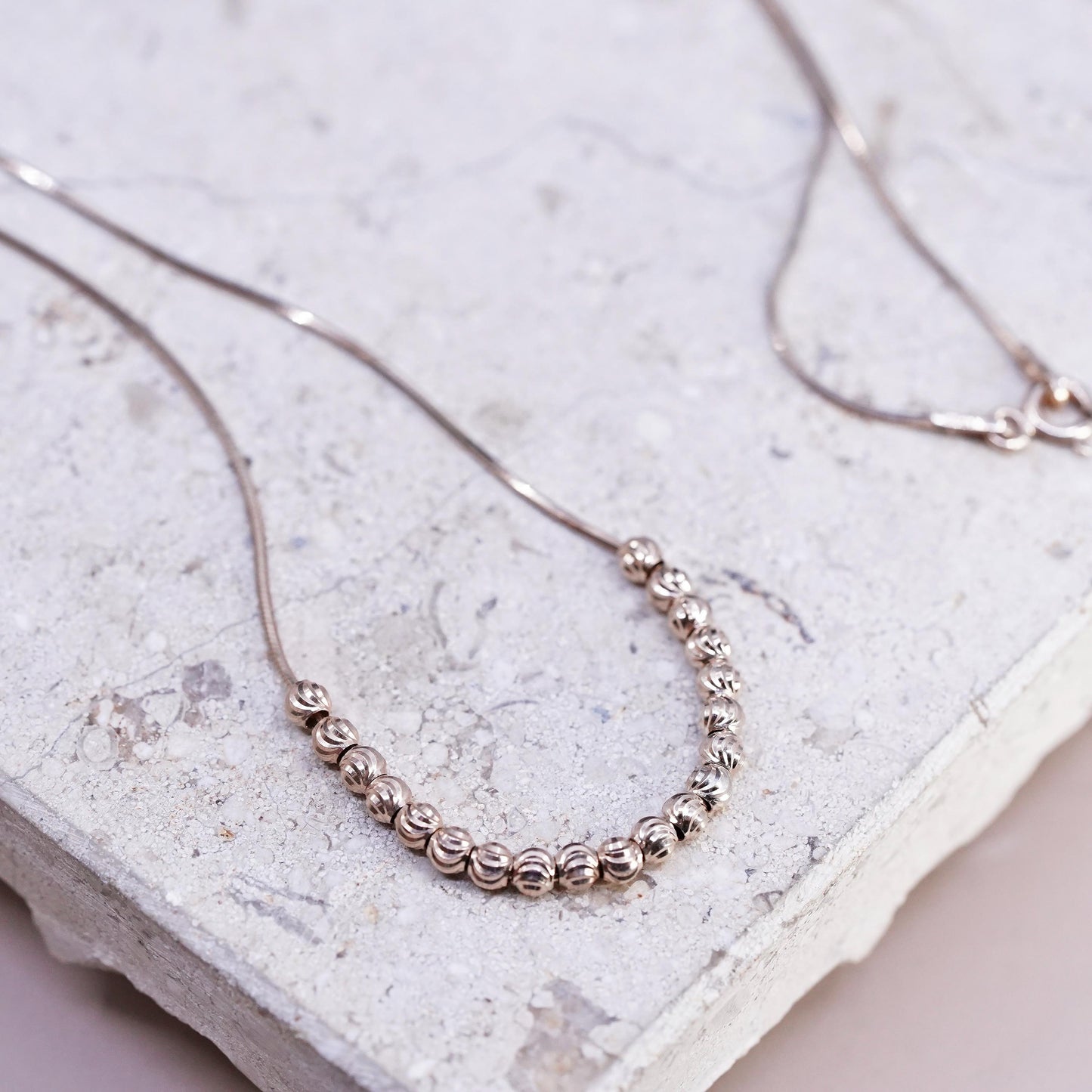18" LIRM Italian rose gold Sterling silver necklace, 925 cluster beads pendant