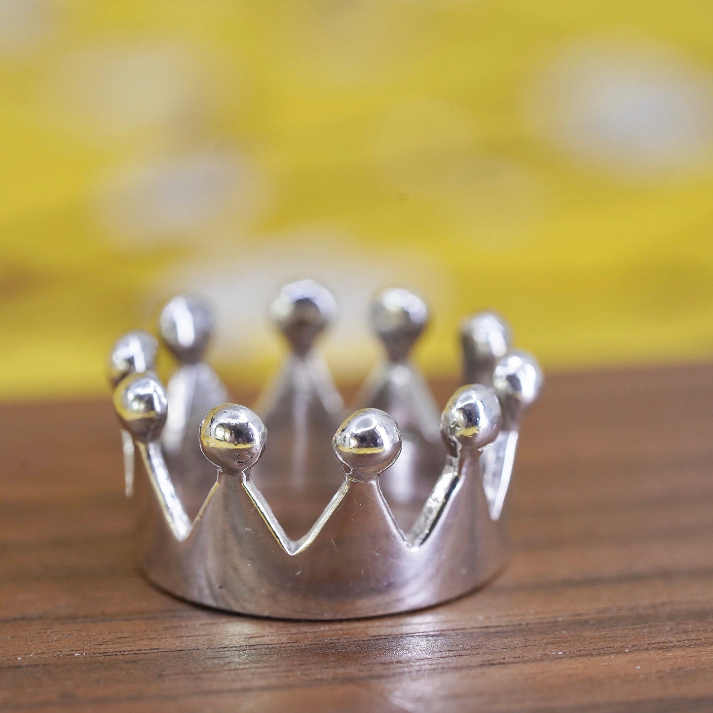 Size 9.5, Vintage Mexican Sterling 925 silver handmade crown Ring