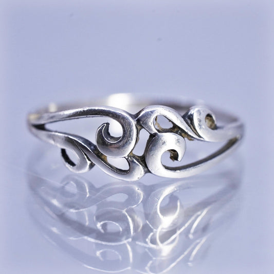 Size 8.5, vintage Sterling 925 silver handmade filigree ring