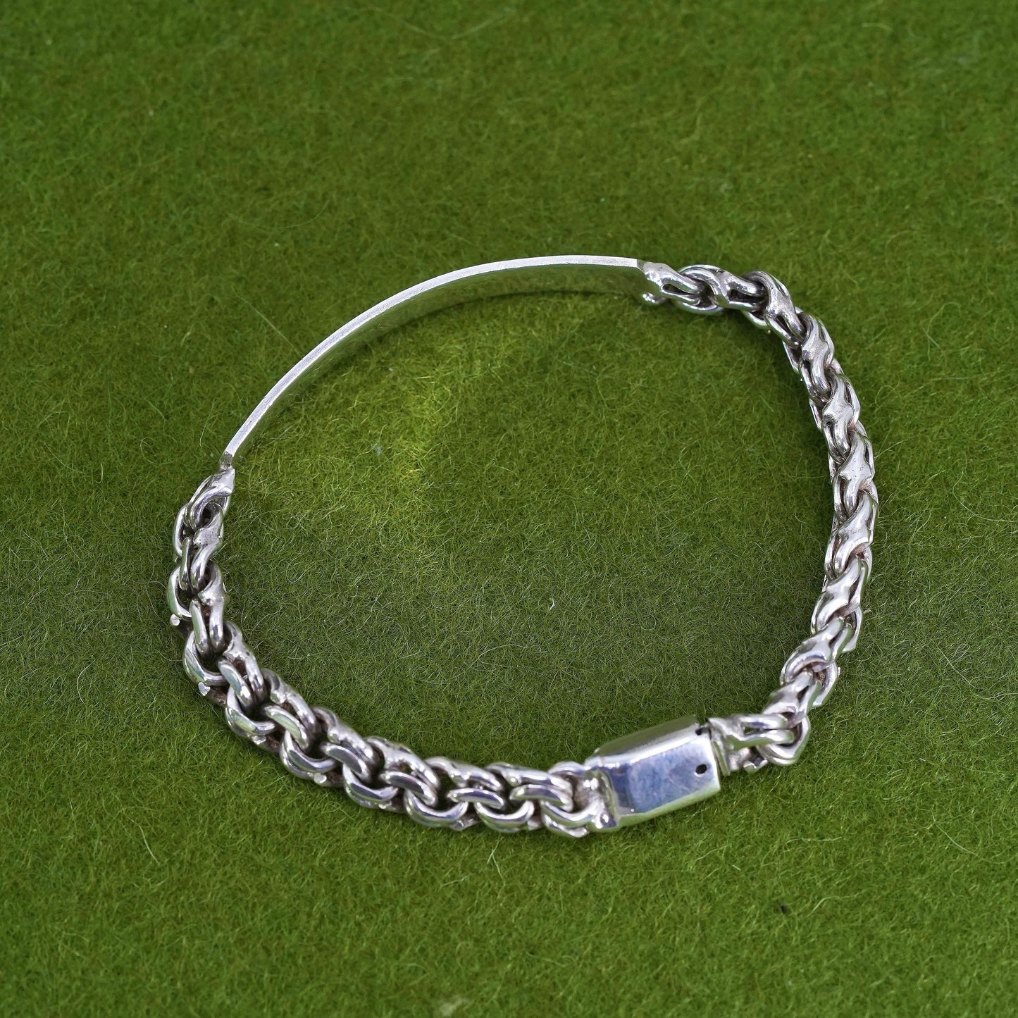 6” 6mm, Vintage Sterling silver handmade bracelet, 925 double curb chain