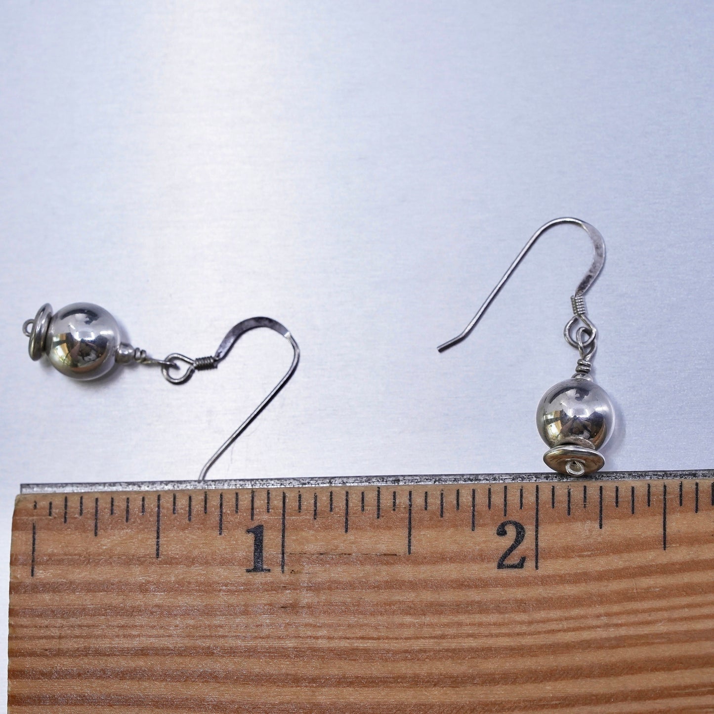 Vintage Sterling 925 silver handmade earrings with beads