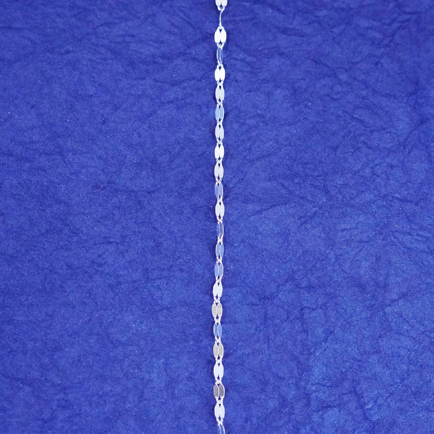 24”, 1mm, vintage Sterling silver handmade long necklace, 925 flatten chain