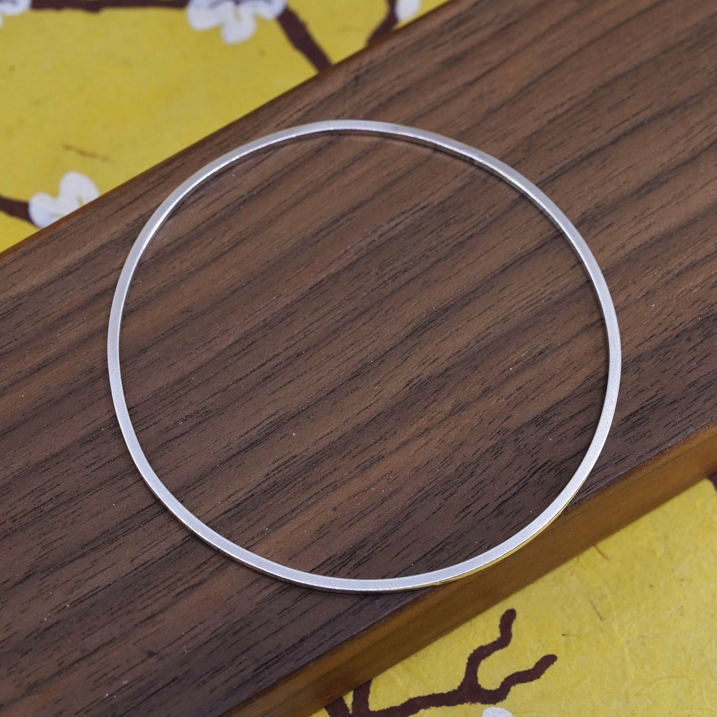 8", Vintage Sterling silver handmade stackable bracelet, 925 bangle