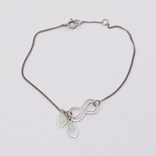 6.5”, Vermeil Gold Over Sterling 925 Silver Curb Bracelet W/ Infinity Charm
