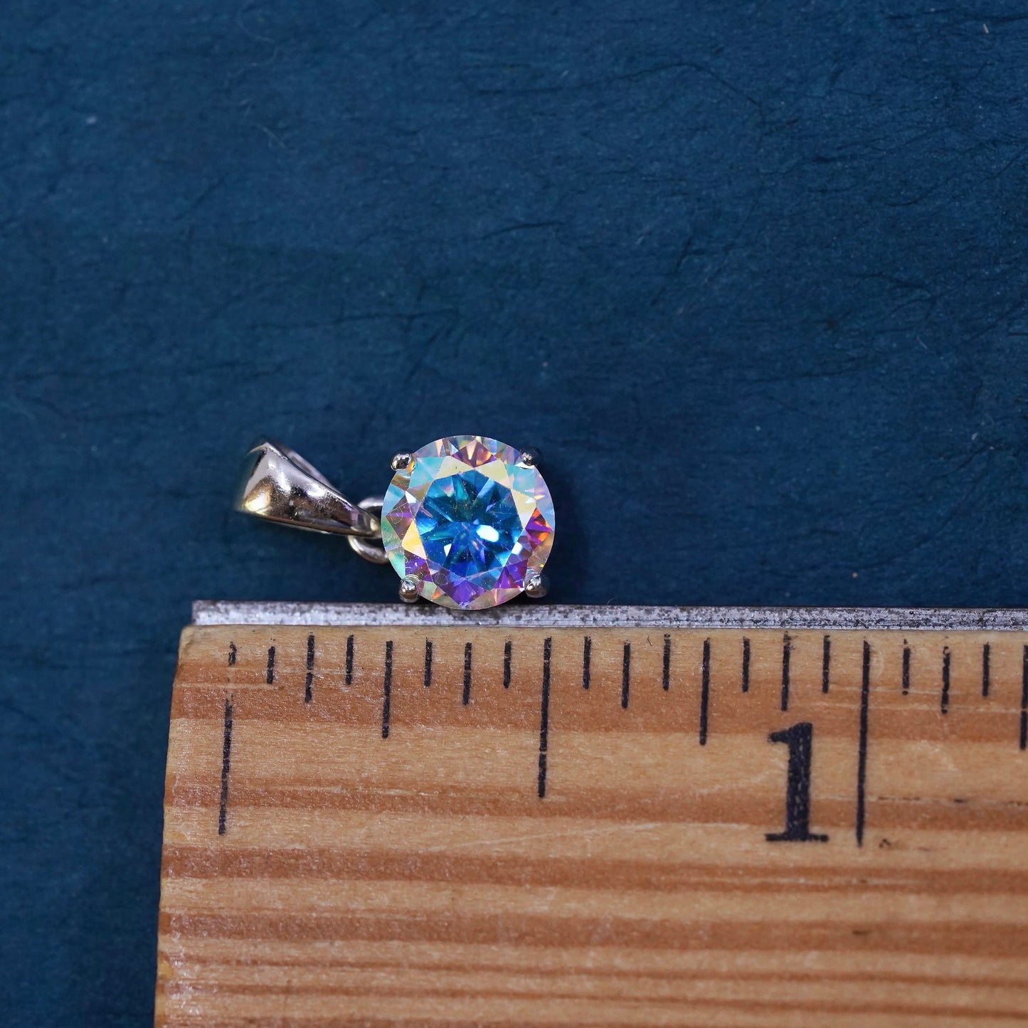 vintage Sterling 925 silver handmade pendant with cz