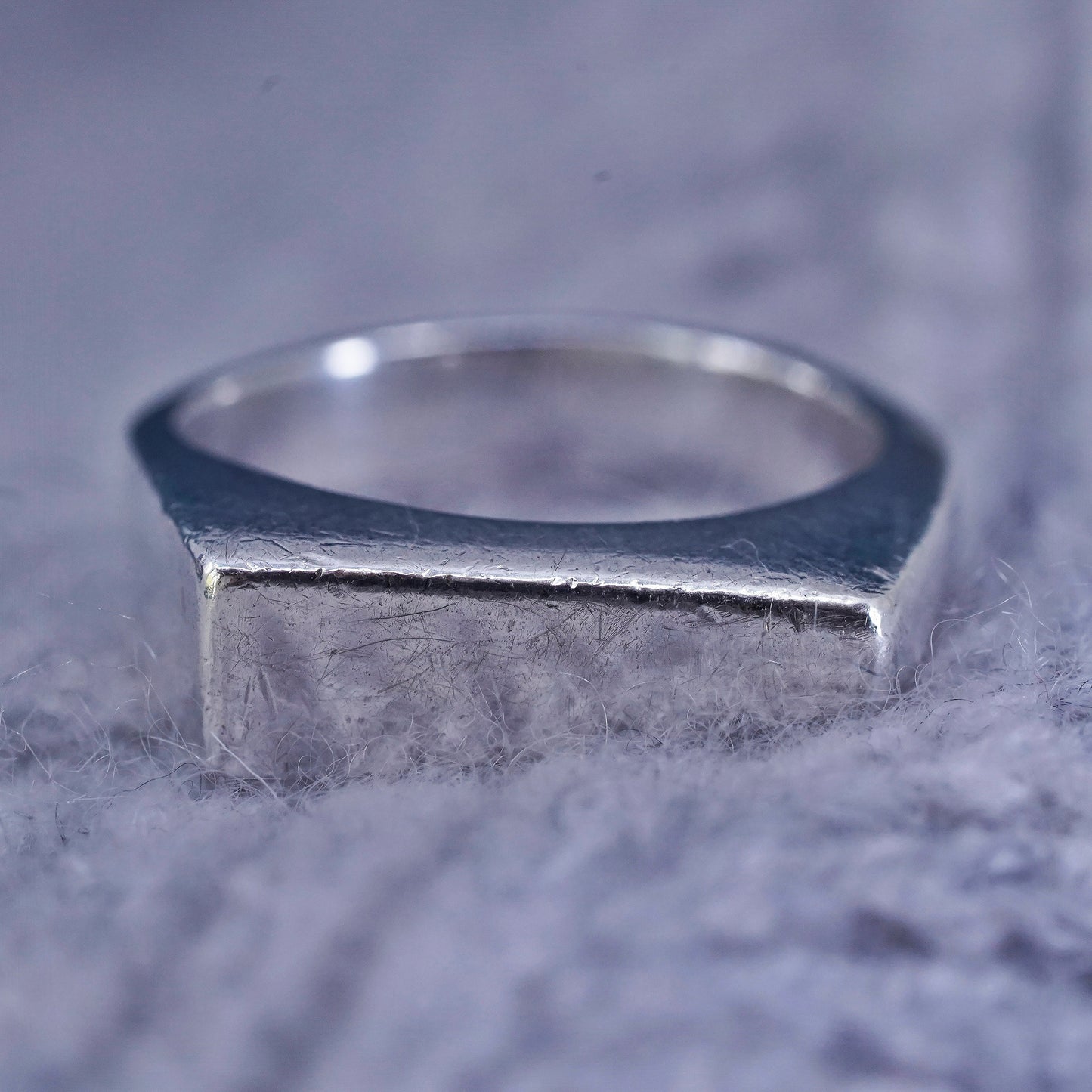 Size 7.25, vintage Sterling silver handmade ring, 925 wedding band