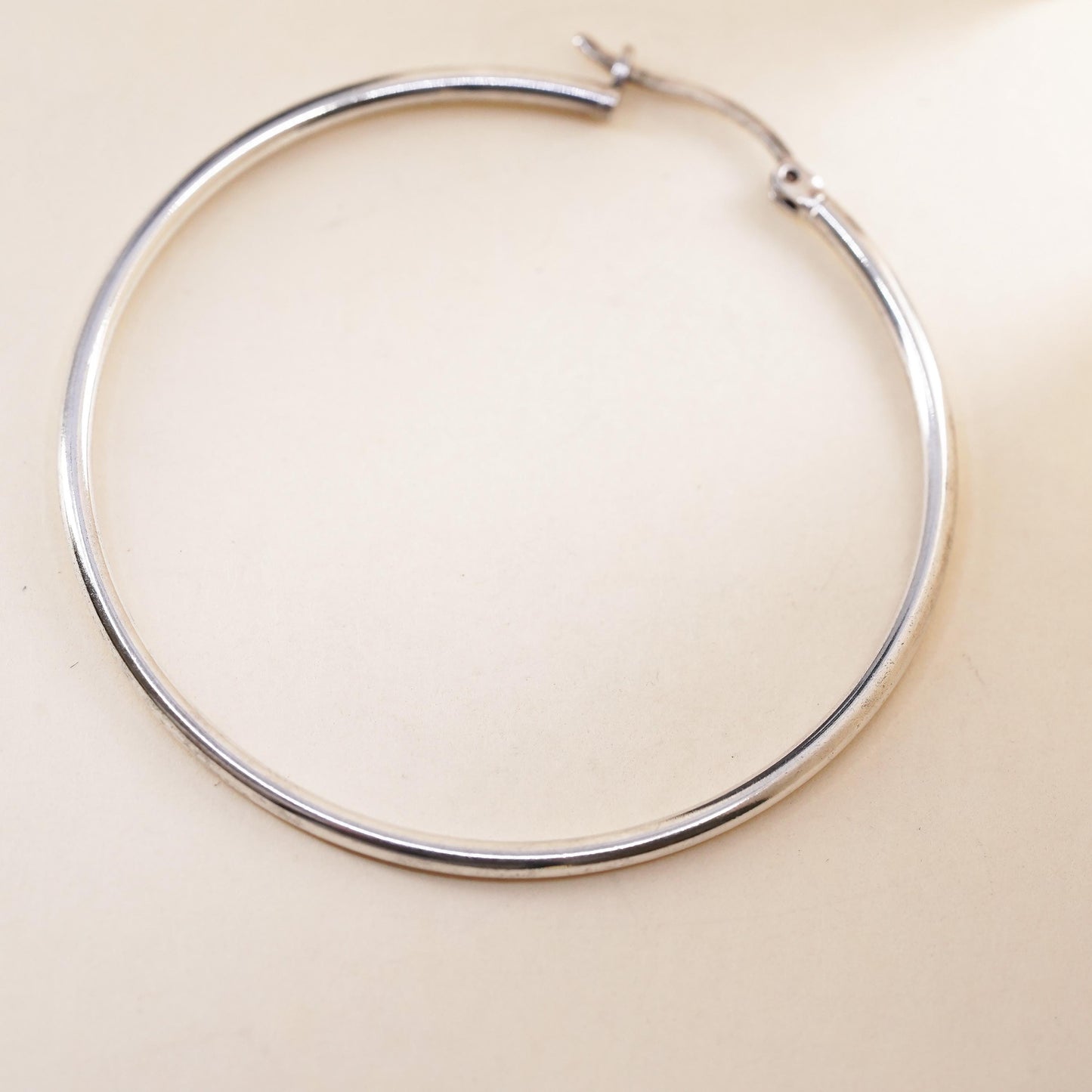 1.75", Vintage sterling silver loop single earring, thin hoop