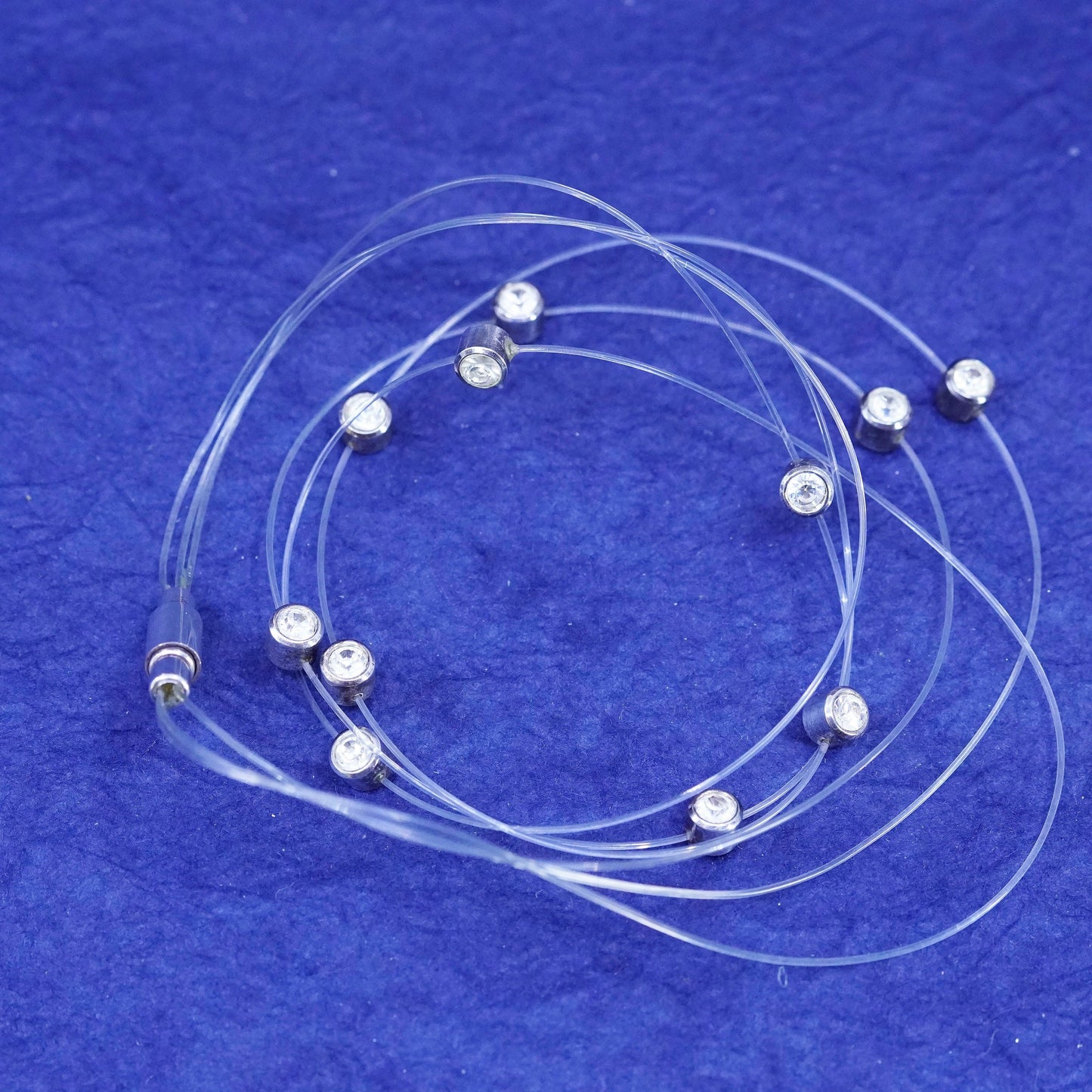 16”, handmade necklace with sterling 925 silver cz beads, and magnetic closure