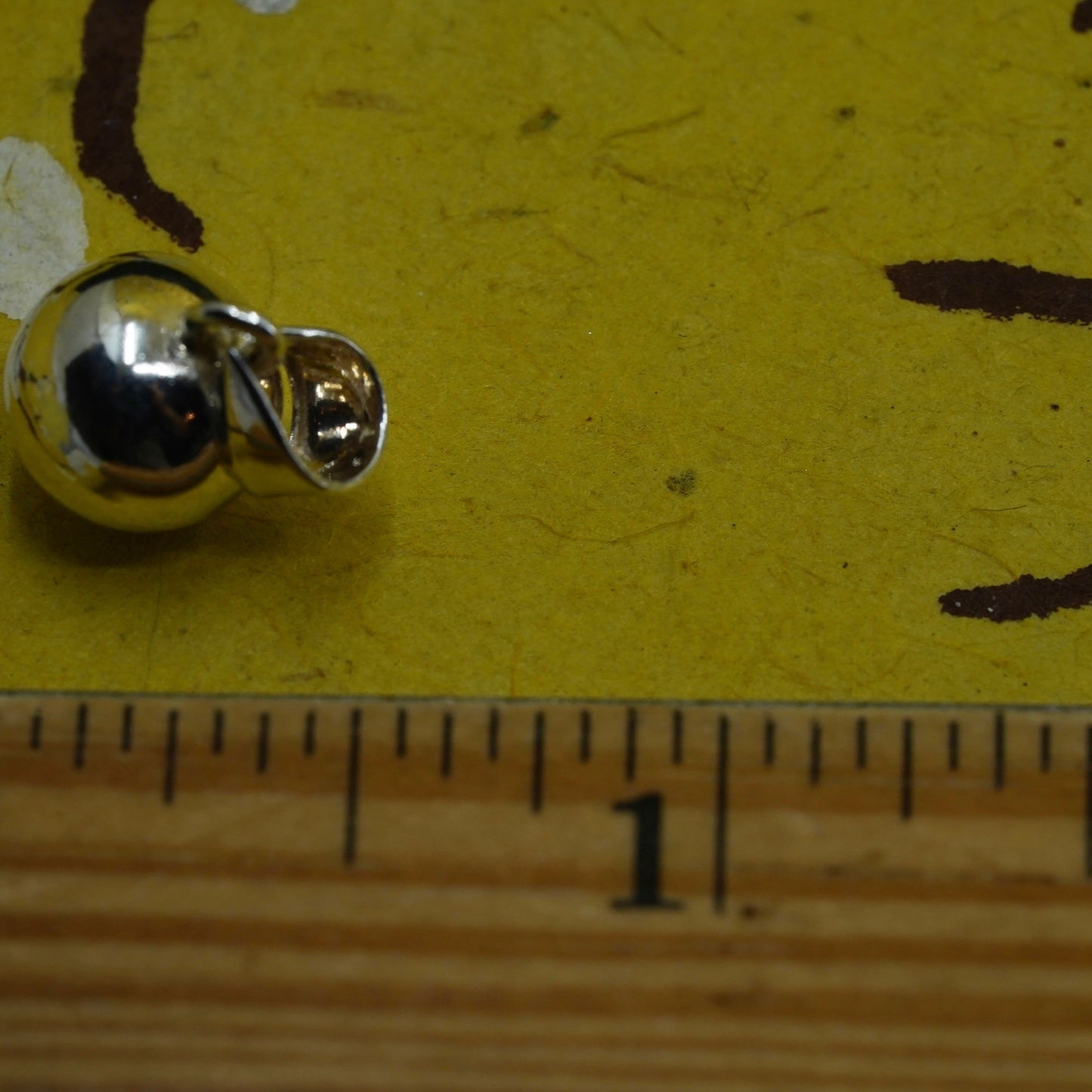 Vintage Sterling silver handmade ball charm, 925 football pendant
