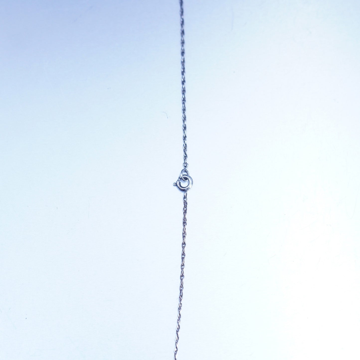 24”, Sterling 925 silver Singapore rope necklace with kiss chocolate pendant