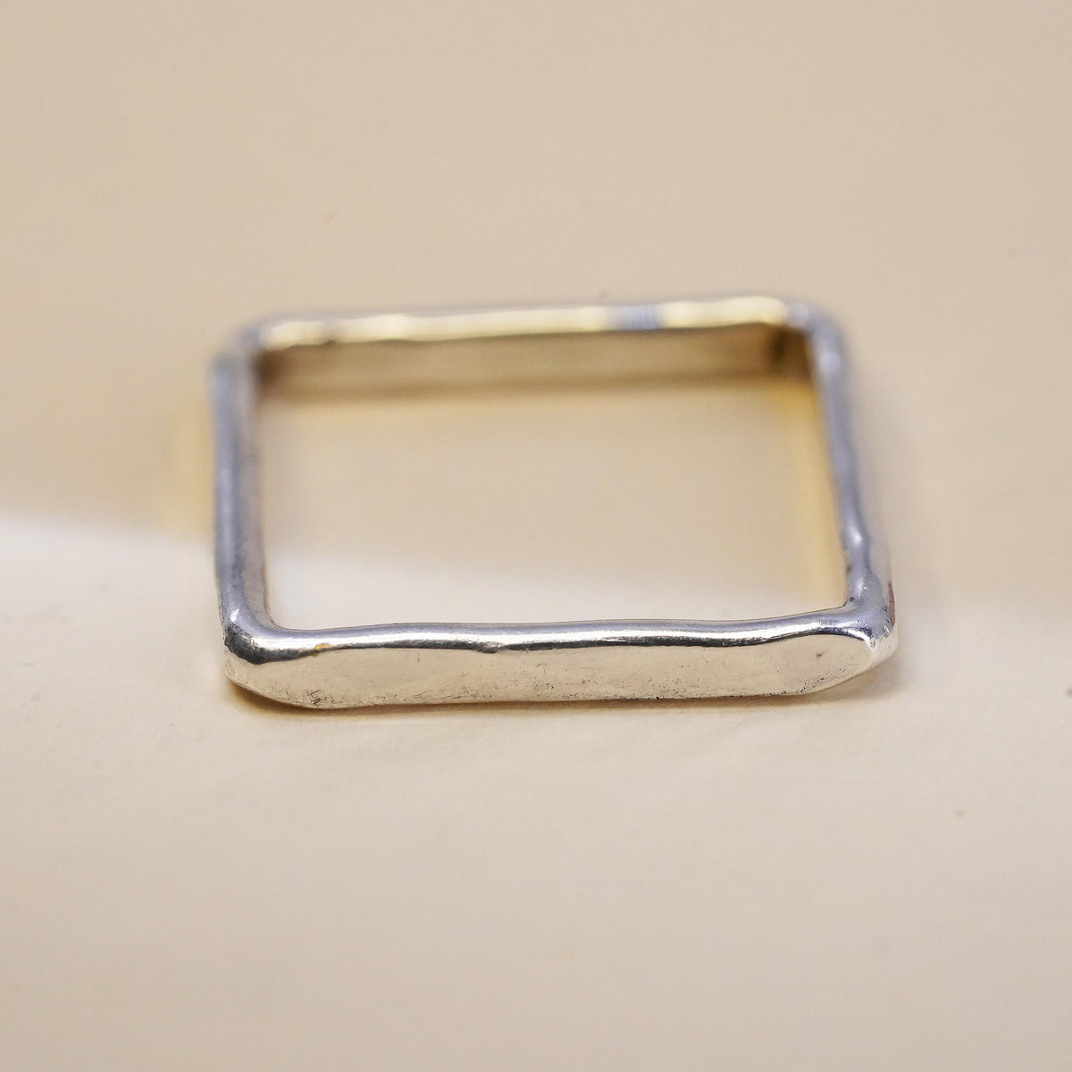 Size 6.5, vintage stackable Sterling silver ring, textured 925 square band