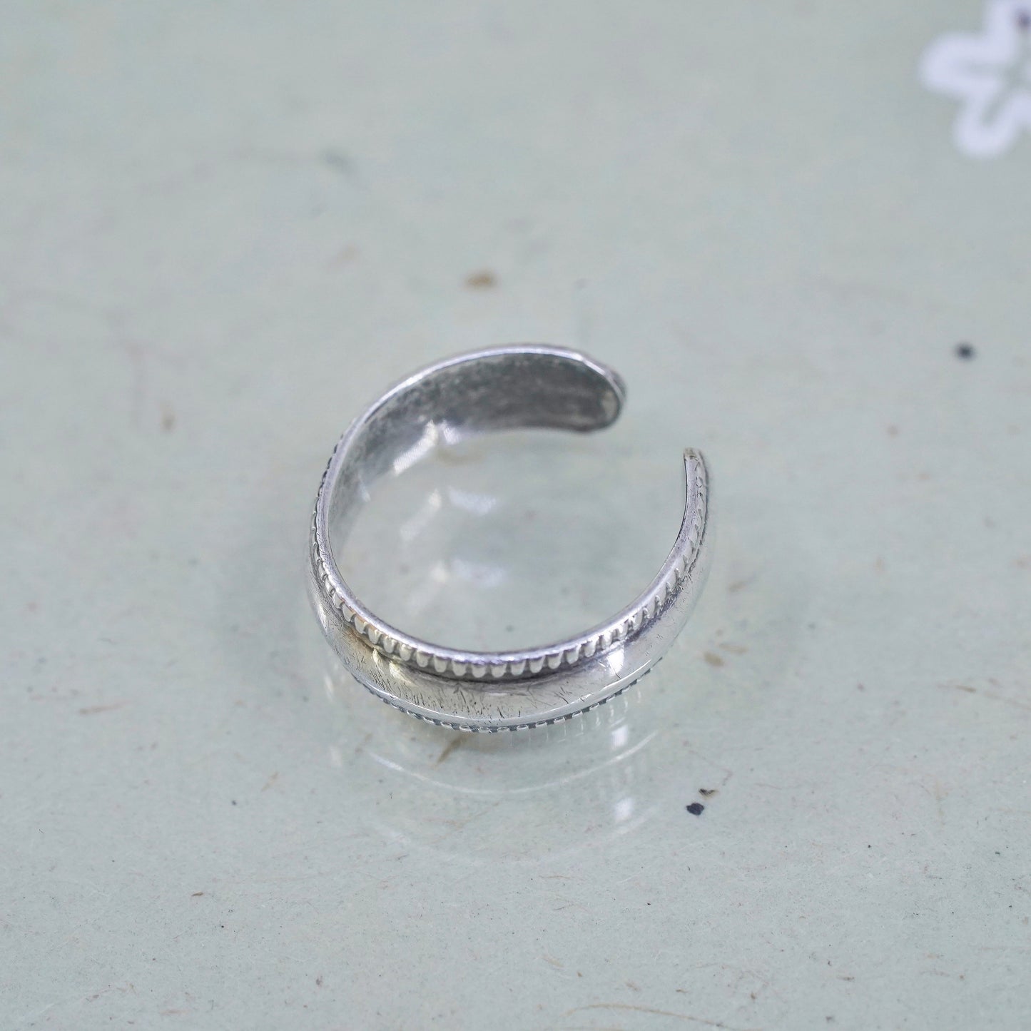 Size 2, vintage Sterling silver handmade pinky ring, 925 band