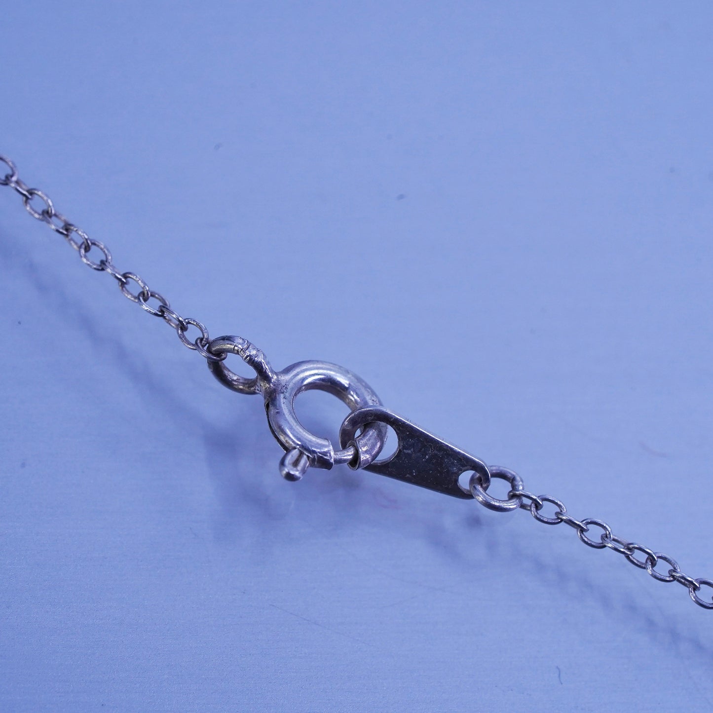 16+2”, vintage Sterling 925 silver handmade circle necklace with arrow pendant