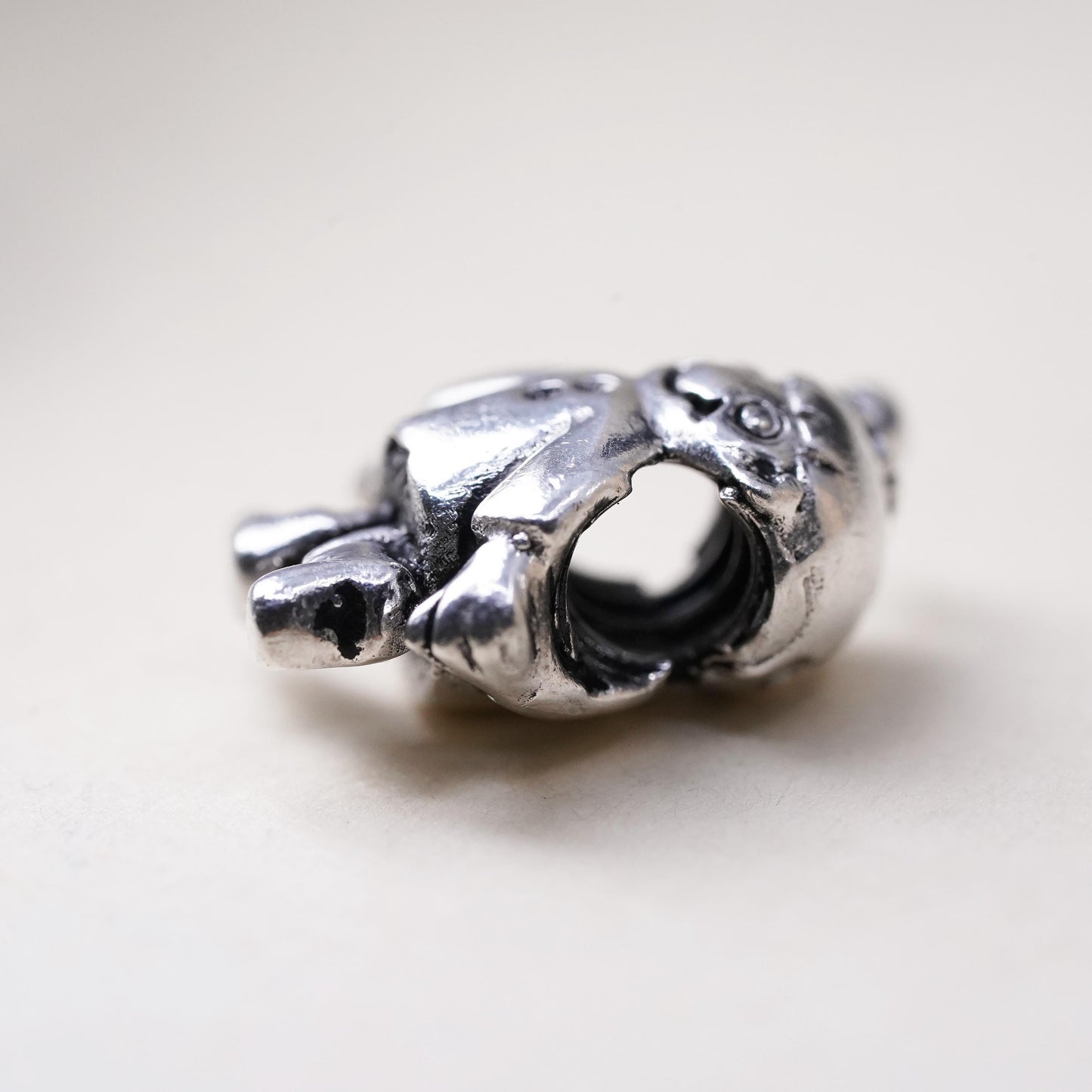 Vintage sterling silver handmade pendant, 925 girl figure bead charm