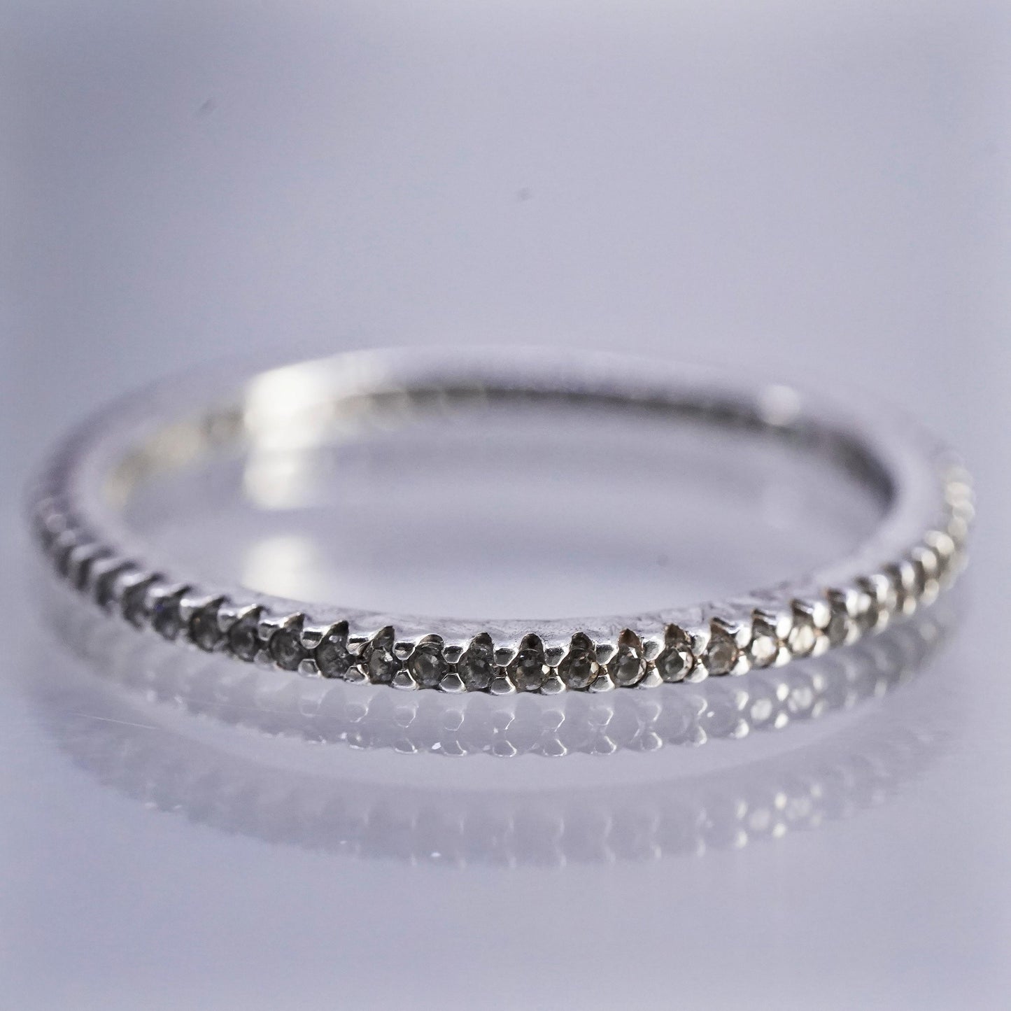 Size 9.5, Silpada Sterling 925 Silver CZ Stackable Eternity Ring R2750