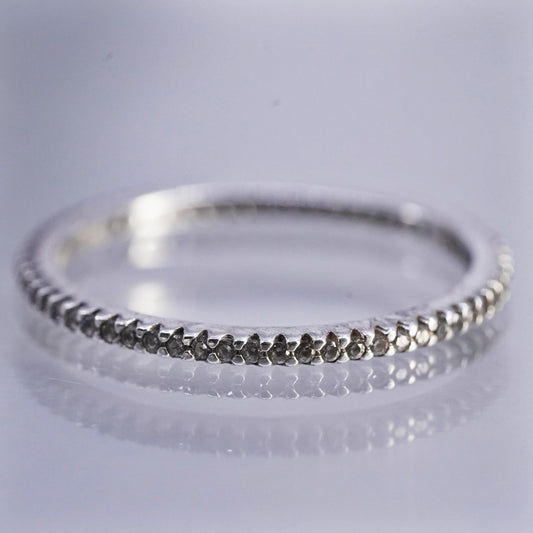 Size 9.5, Silpada Sterling 925 Silver CZ Stackable Eternity Ring R2750