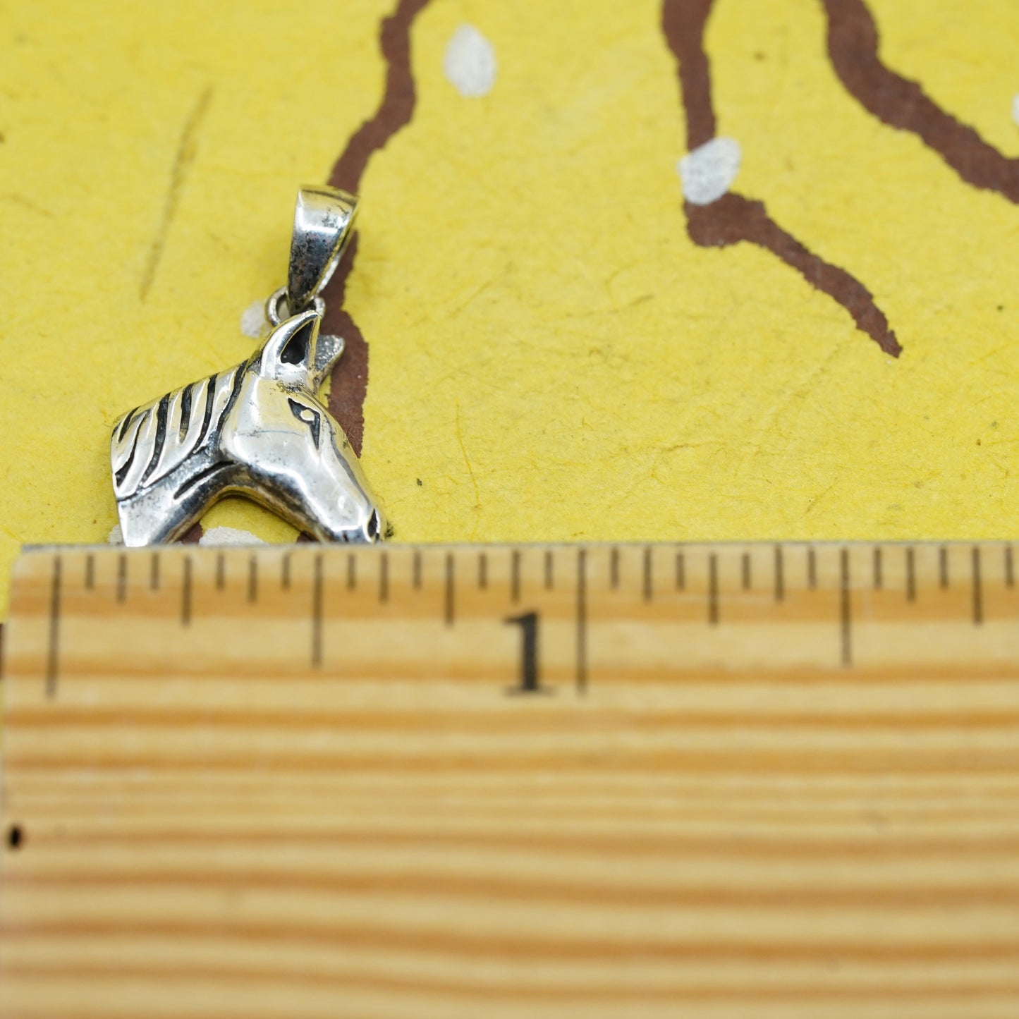 Vintage Sterling 925 silver handmade pendant, horse