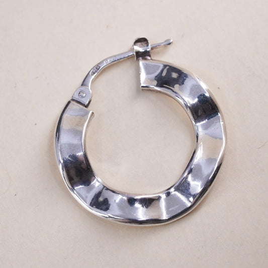 0.75", Vintage sterling silver loop single earring, fashion primitive hoop