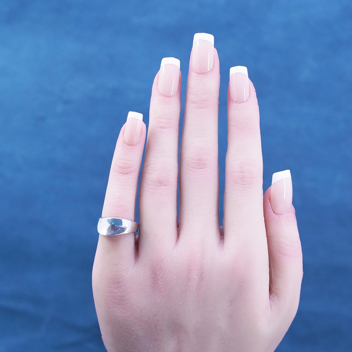 Size 5.25, minimalist, simple Sterling silver handmade ribbed ring, 925 ring