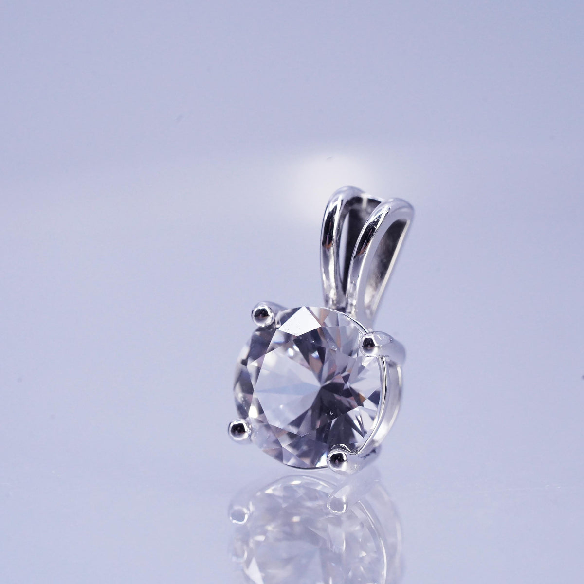 Vintage sterling 925 silver CZ Crystal pendant charm