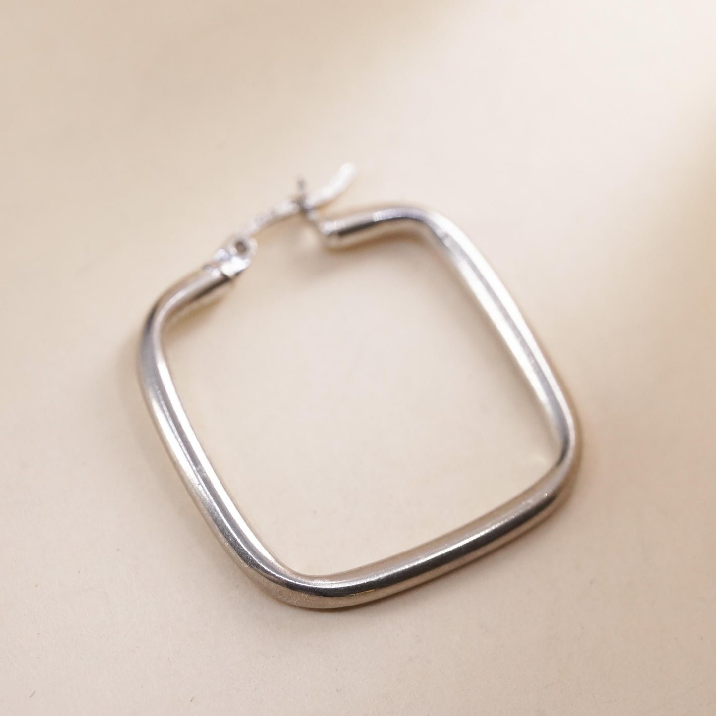 1", Vintage sterling silver single earring, fashion minimalist primitive hoop