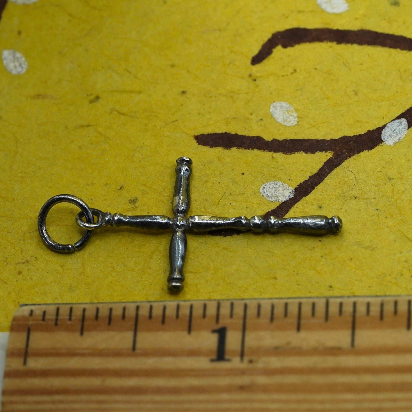 Vintage Sterling silver handmade pendant, 925 cross charm