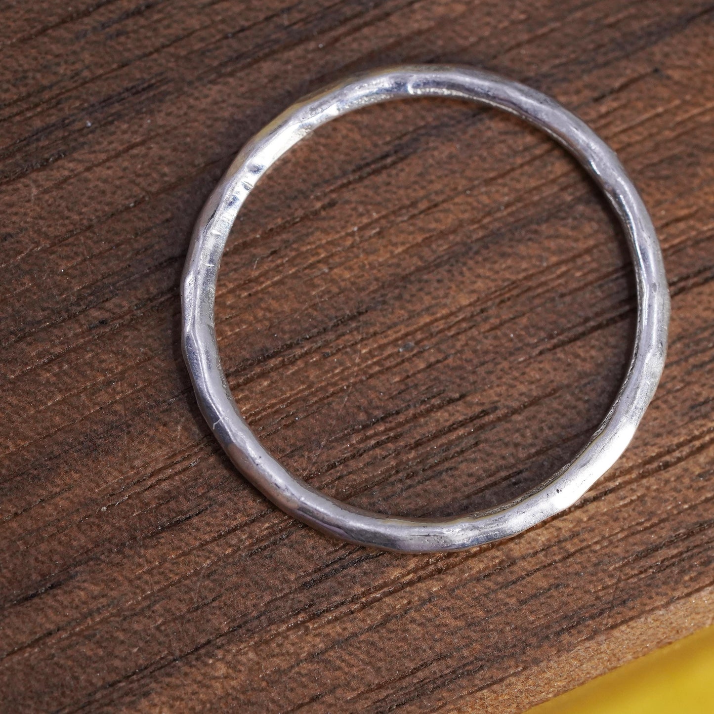 Size 7, Vintage Sterling silver handmade ring, 925 stackable textured band