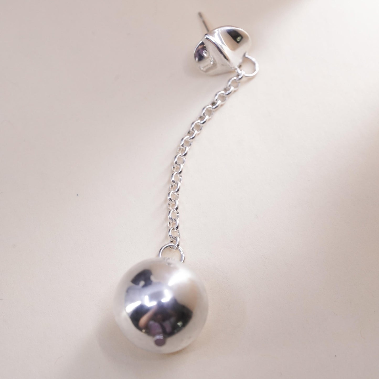 Robert Lee Morris Sterling 925 Silver RLM STUDIO Shiny drop ball single earring