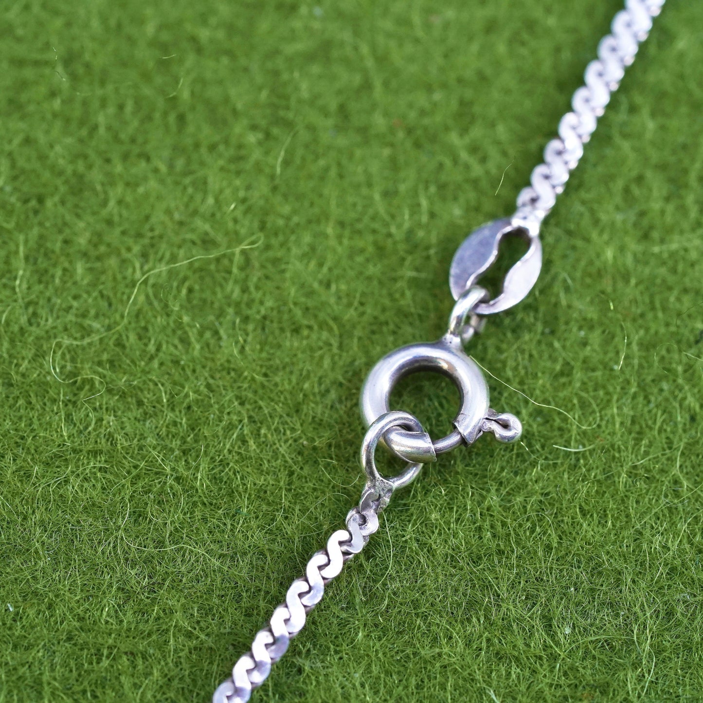 16”, 1mm, Vintage sterling silver Italy 925 s link chain, necklace