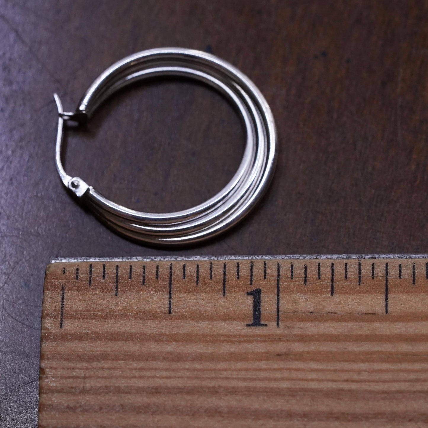 1", Vintage sterling silver loop single earring, fashion primitive twisted hoop