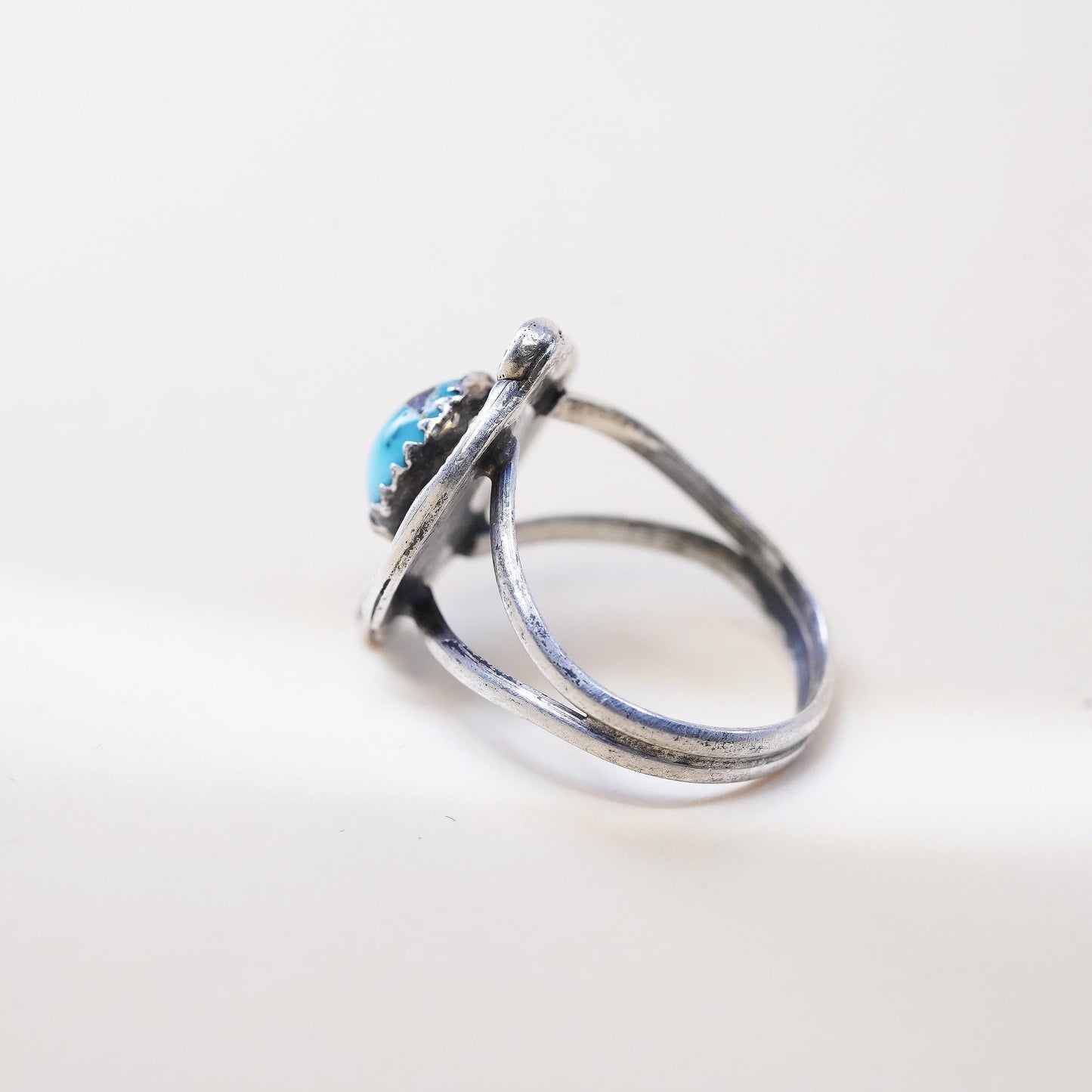 Size 5.5, Native American sterling silver ring 925 ring turquoise, southwestern