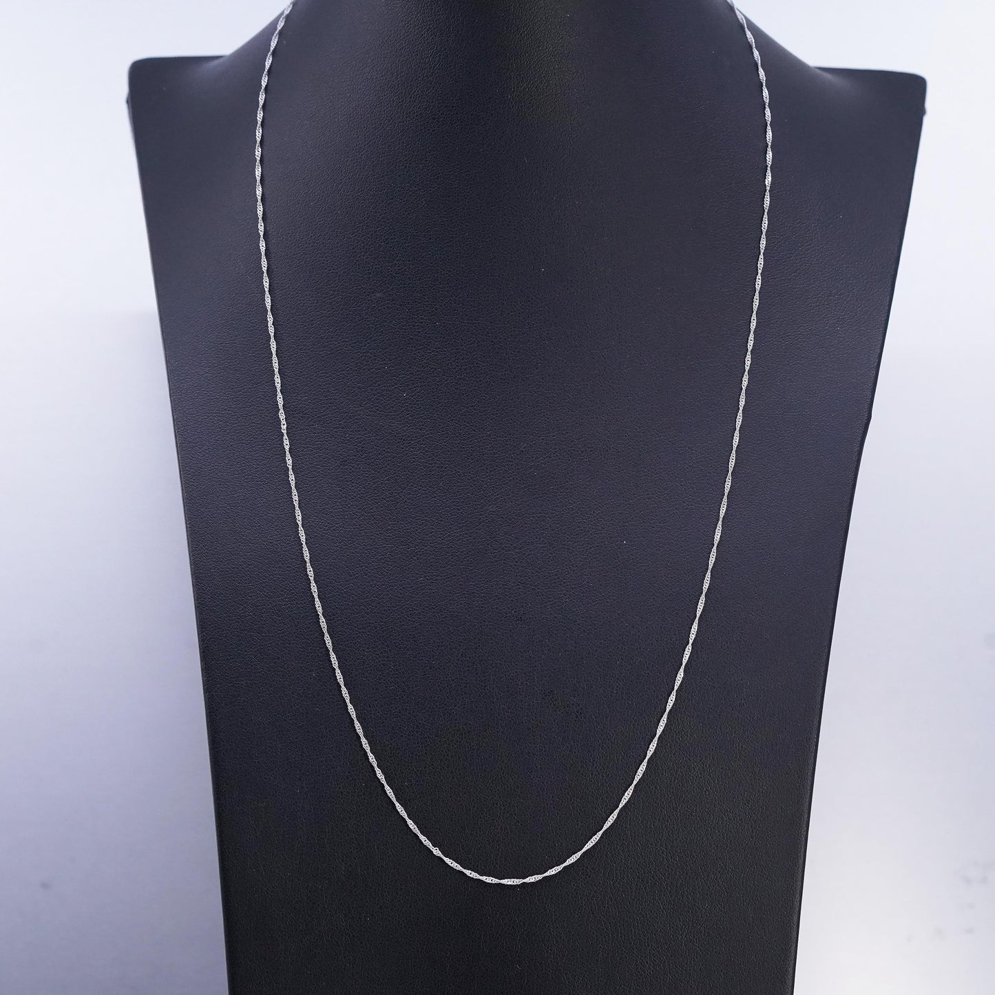 22" 1mm, vintage LIRM Sterling 925 silver twisted chain necklace