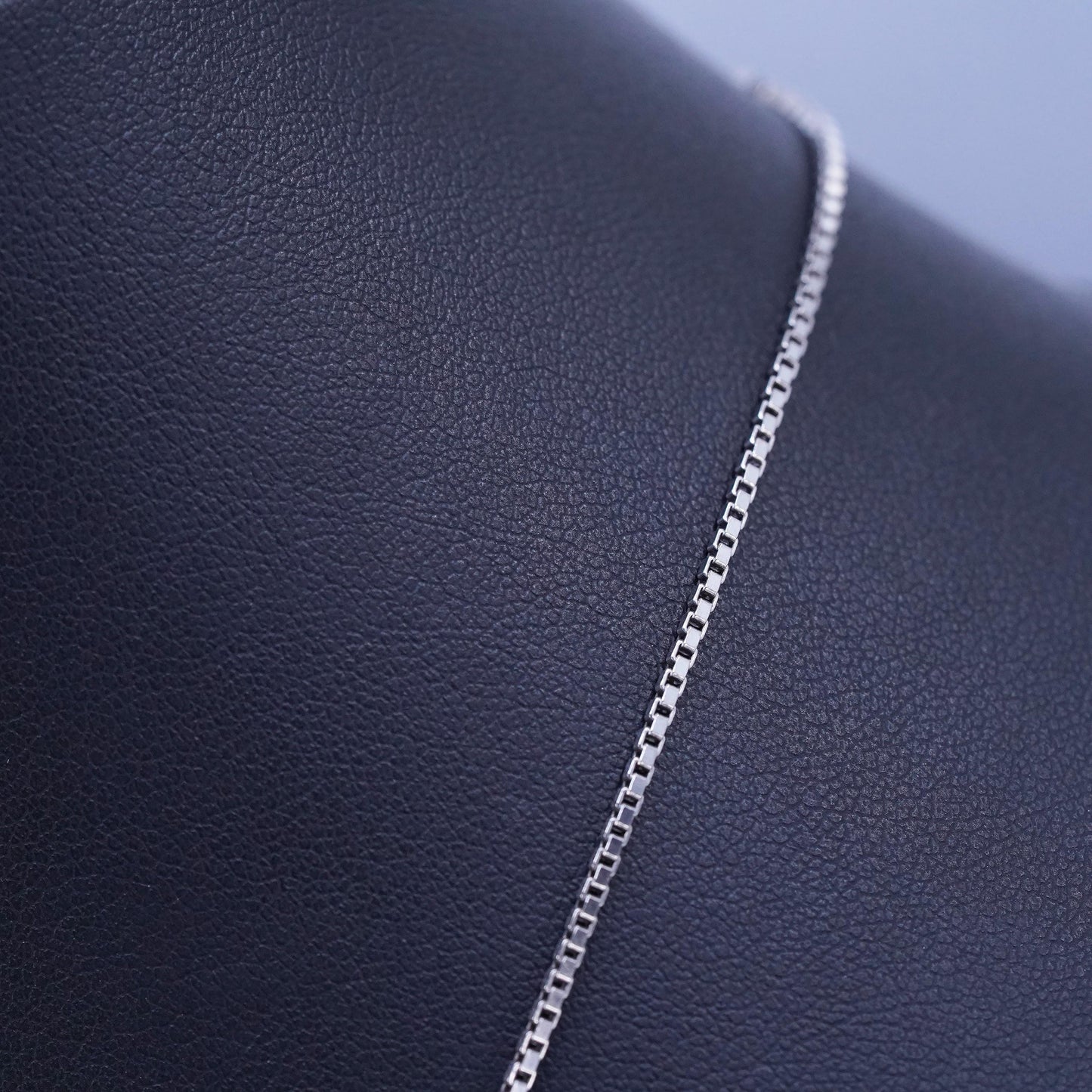 18” 1.4mm, vintage Italian 925 silver box chain necklace