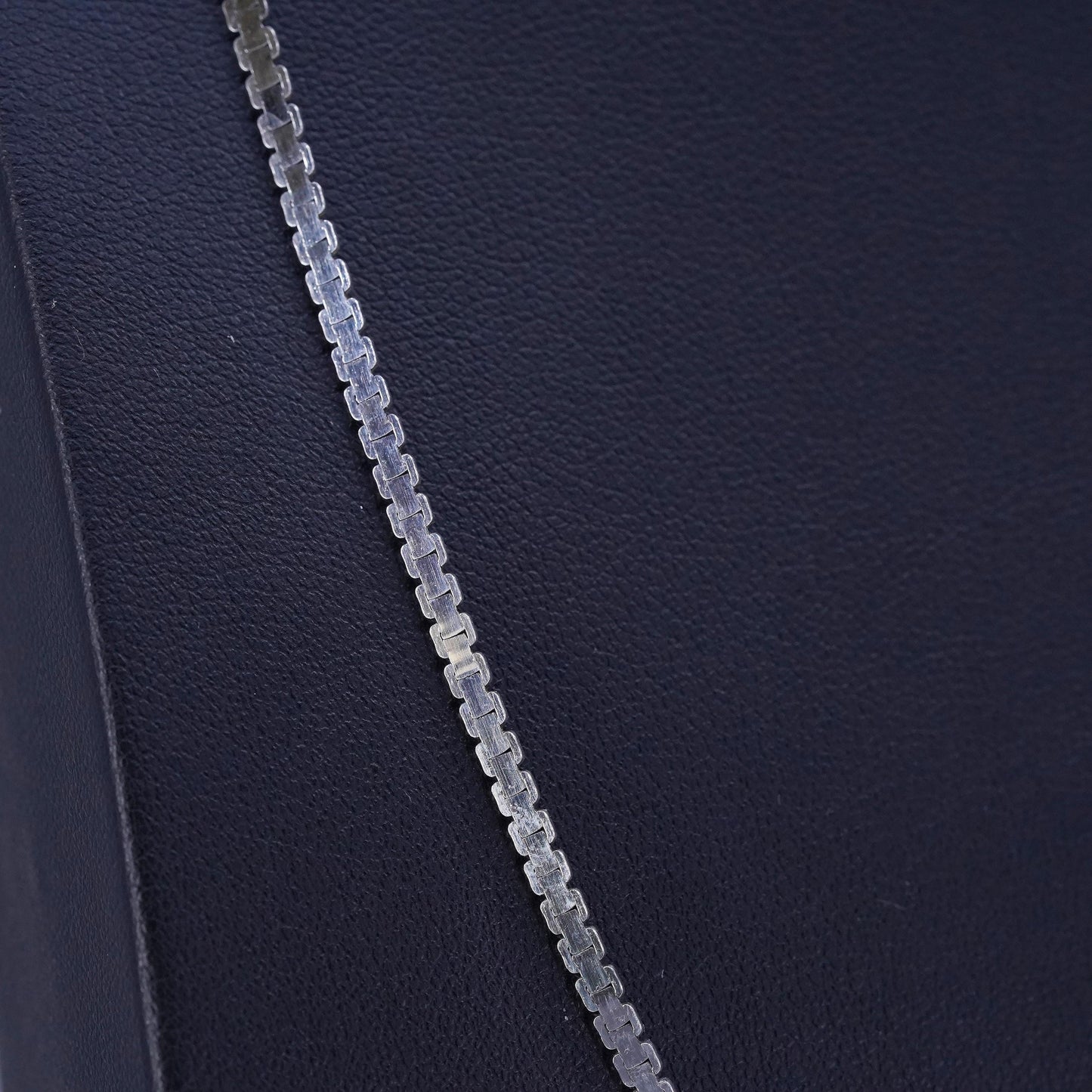 24” 3mm, vintage Sterling 925 silver flatten nugget chain necklace