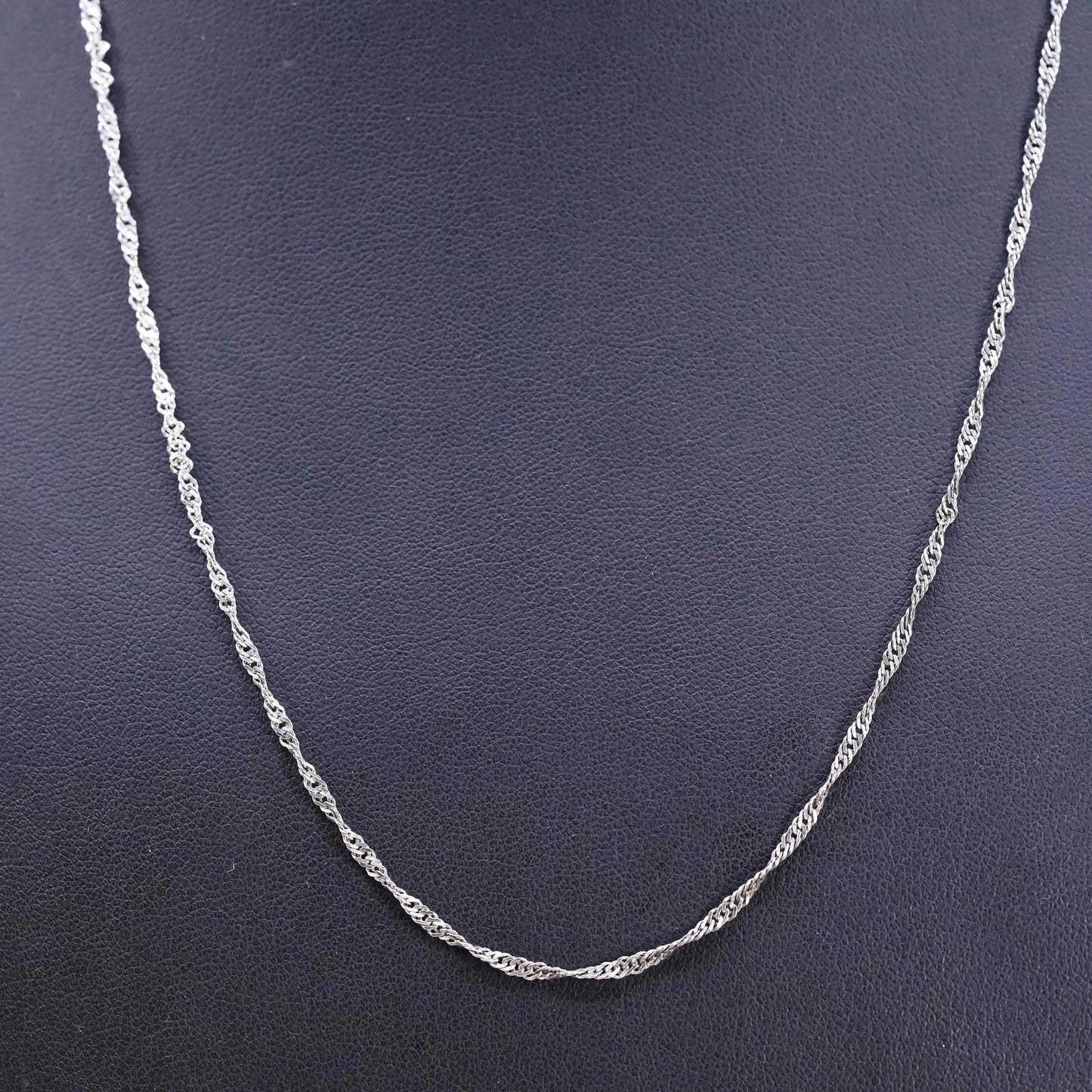 20", 2mm, Sterling 925 silver handmade necklace, 925 twisted curb link chain