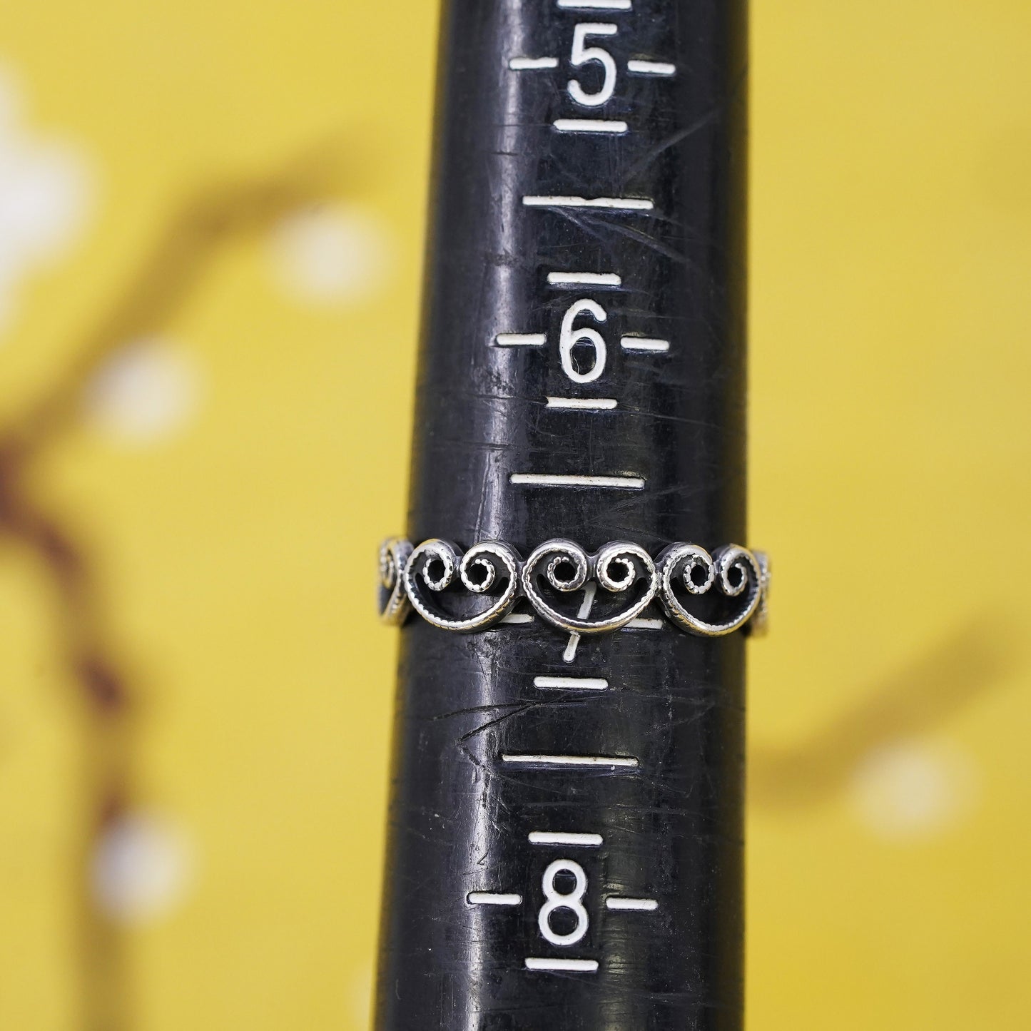 Size 7, vintage Sterling silver handmade ring, 925 filigree band