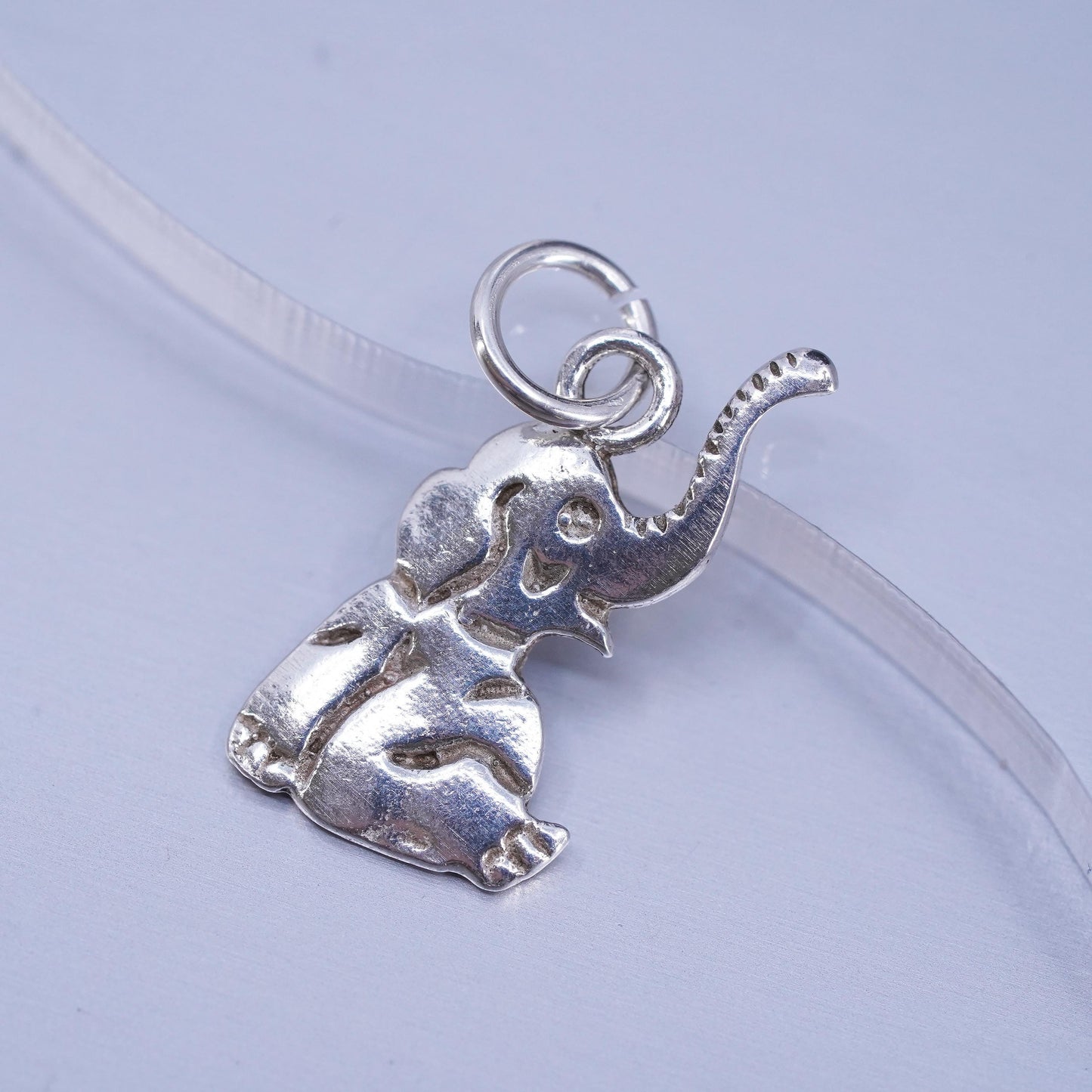 vintage Sterling silver handmade charm, 925 elephant pendant