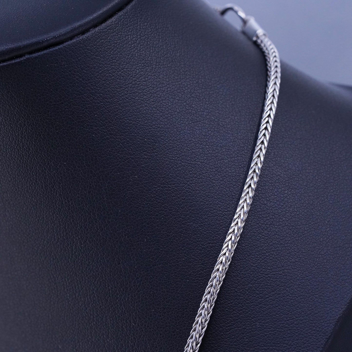 20” 3mm, vintage Sterling 925 silver handmade wheat chain necklace