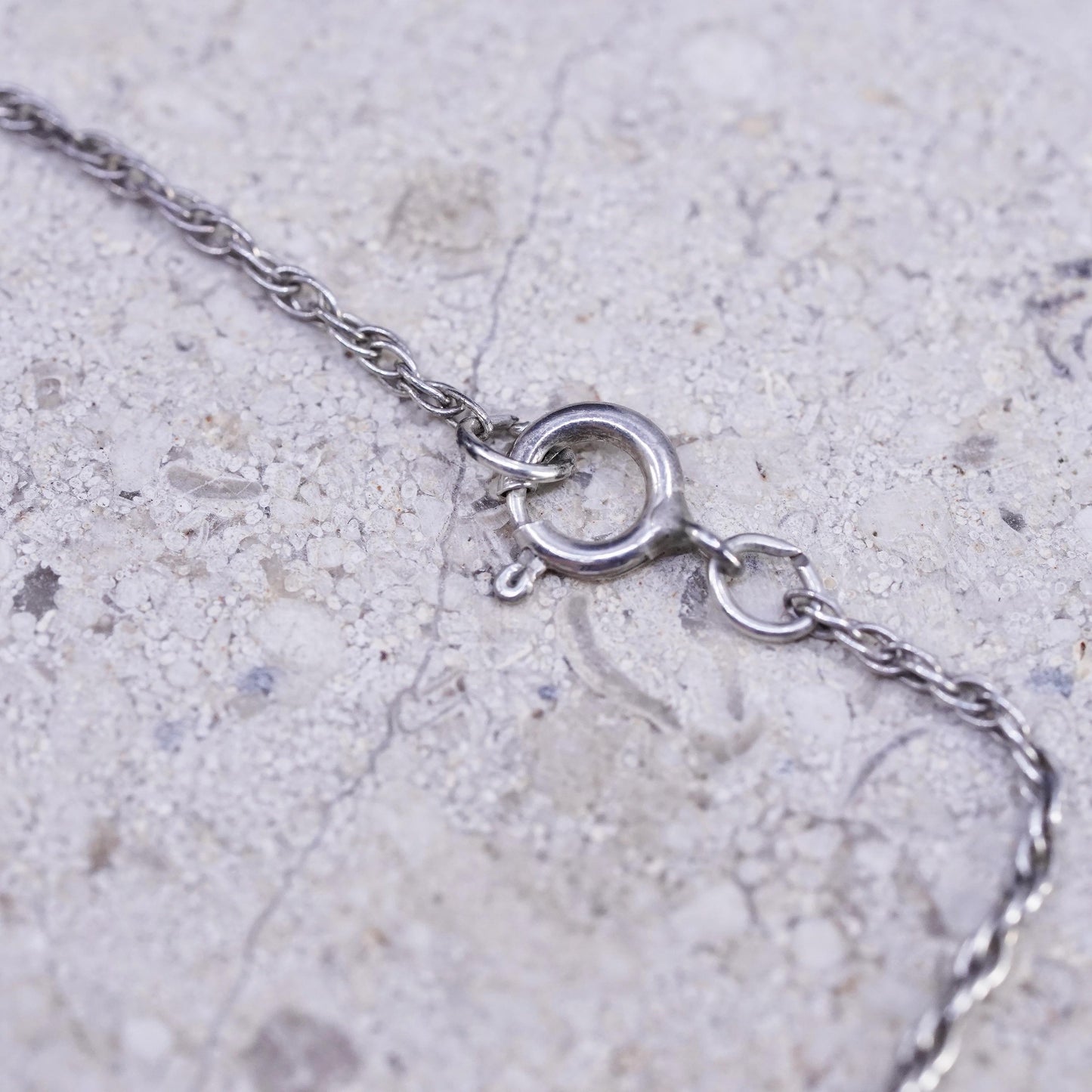 22" 1mm, vintage Sterling silver necklace, 925 Singapore rope chain