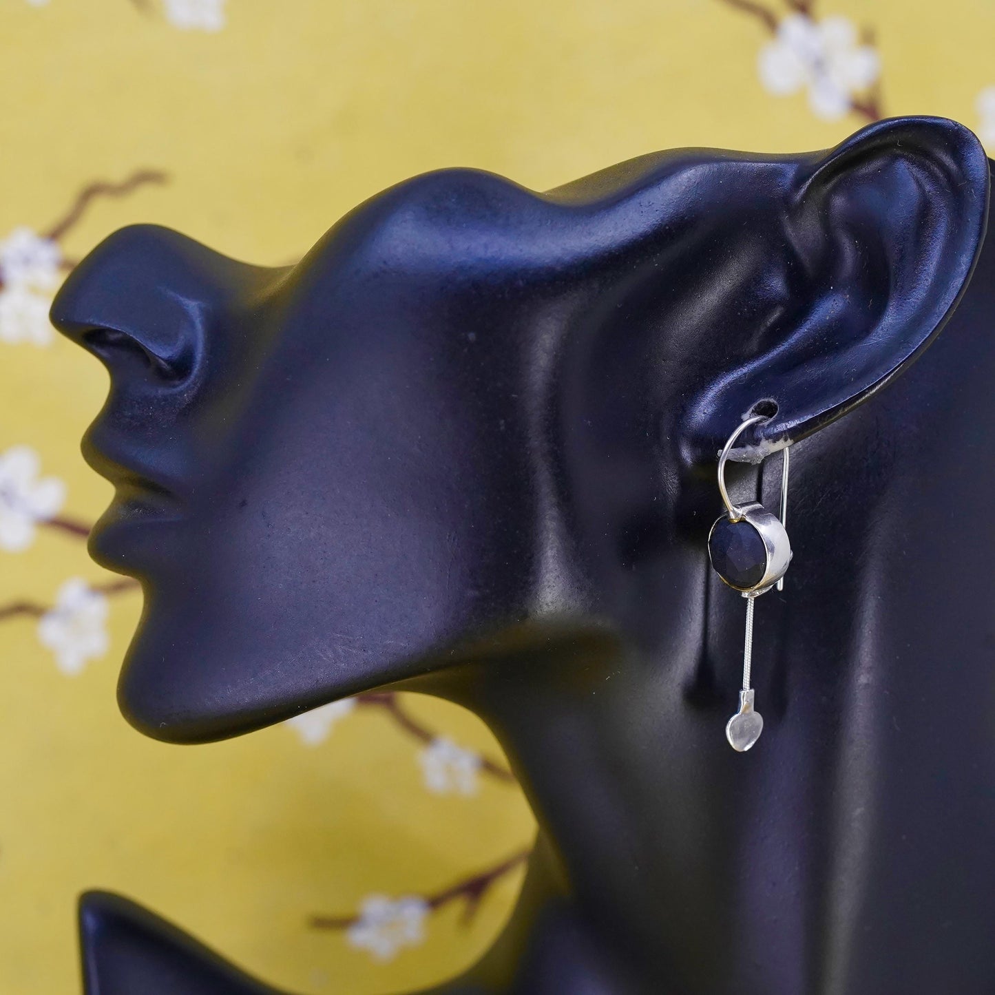 SILPADA Sterling Silver 925 Faceted Matte Black Onyx Dangle Earrings W1626