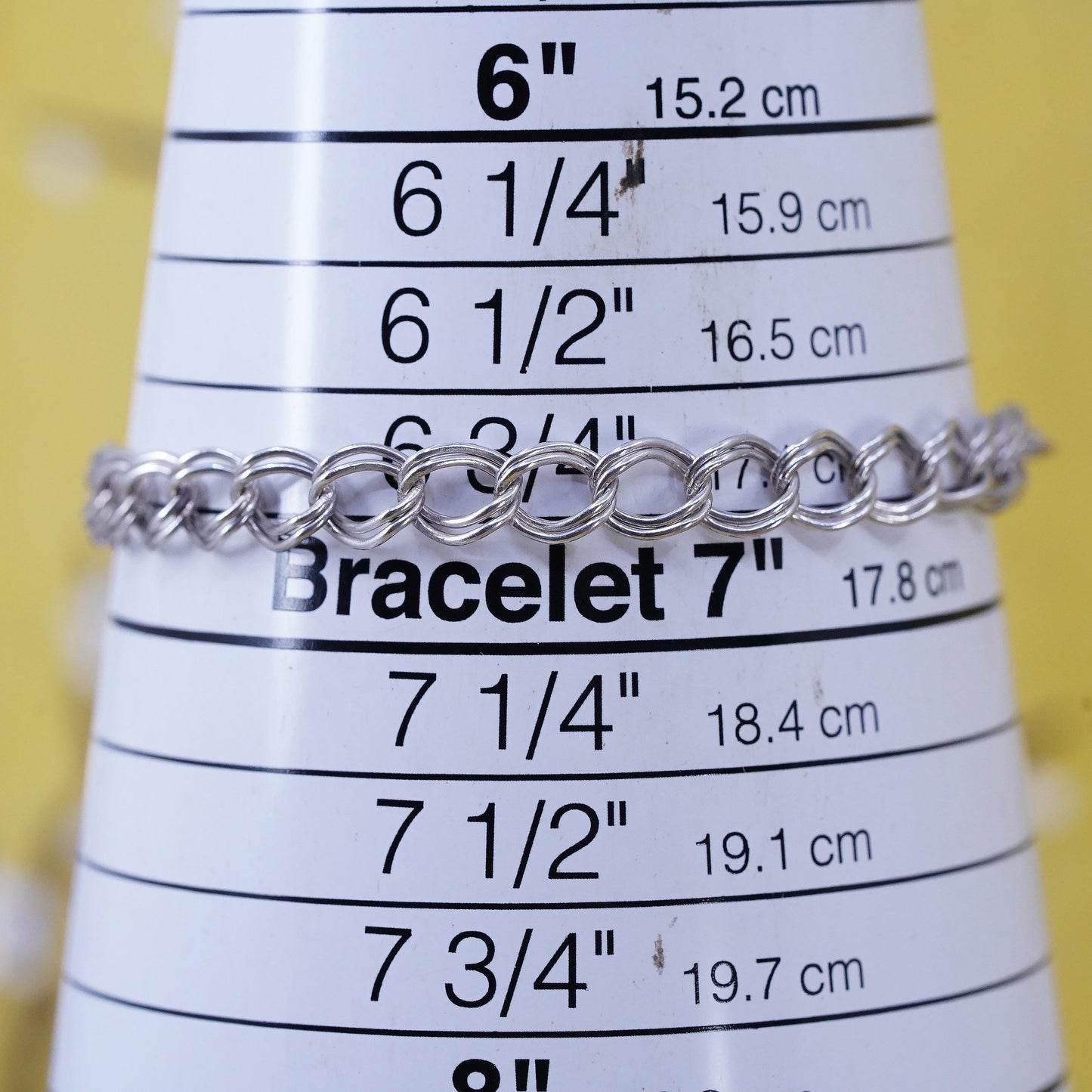 7", vintage Sterling silver handmade double curb bracelet, 925 chain bracelet