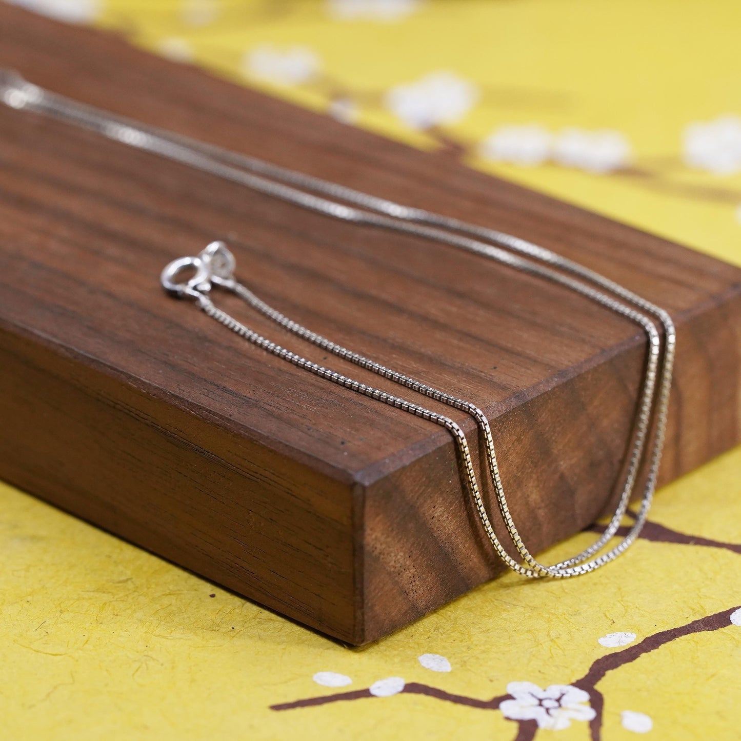 18", 1mm, Vintage Sterling silver box chain, Italy 925 necklace
