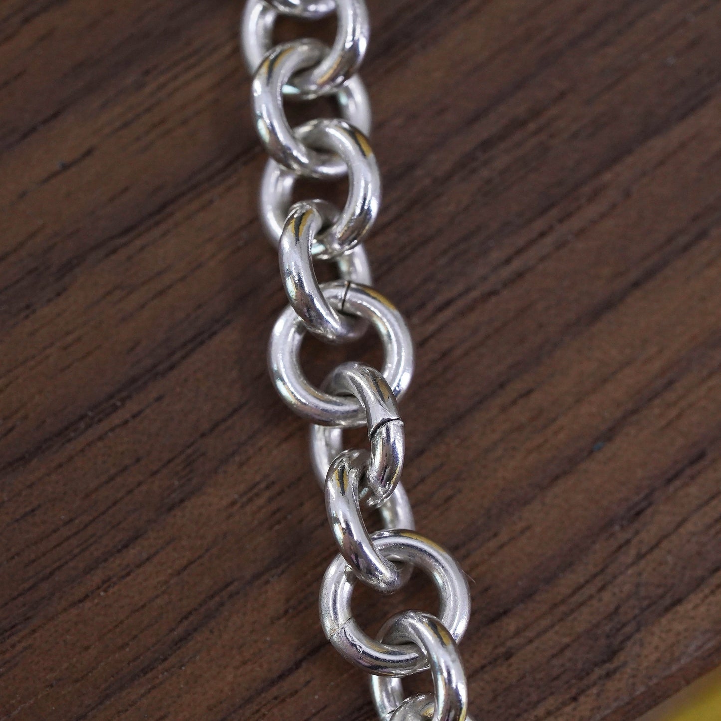 18" sterling silver necklace, 925 large bold circle chain with heart charm