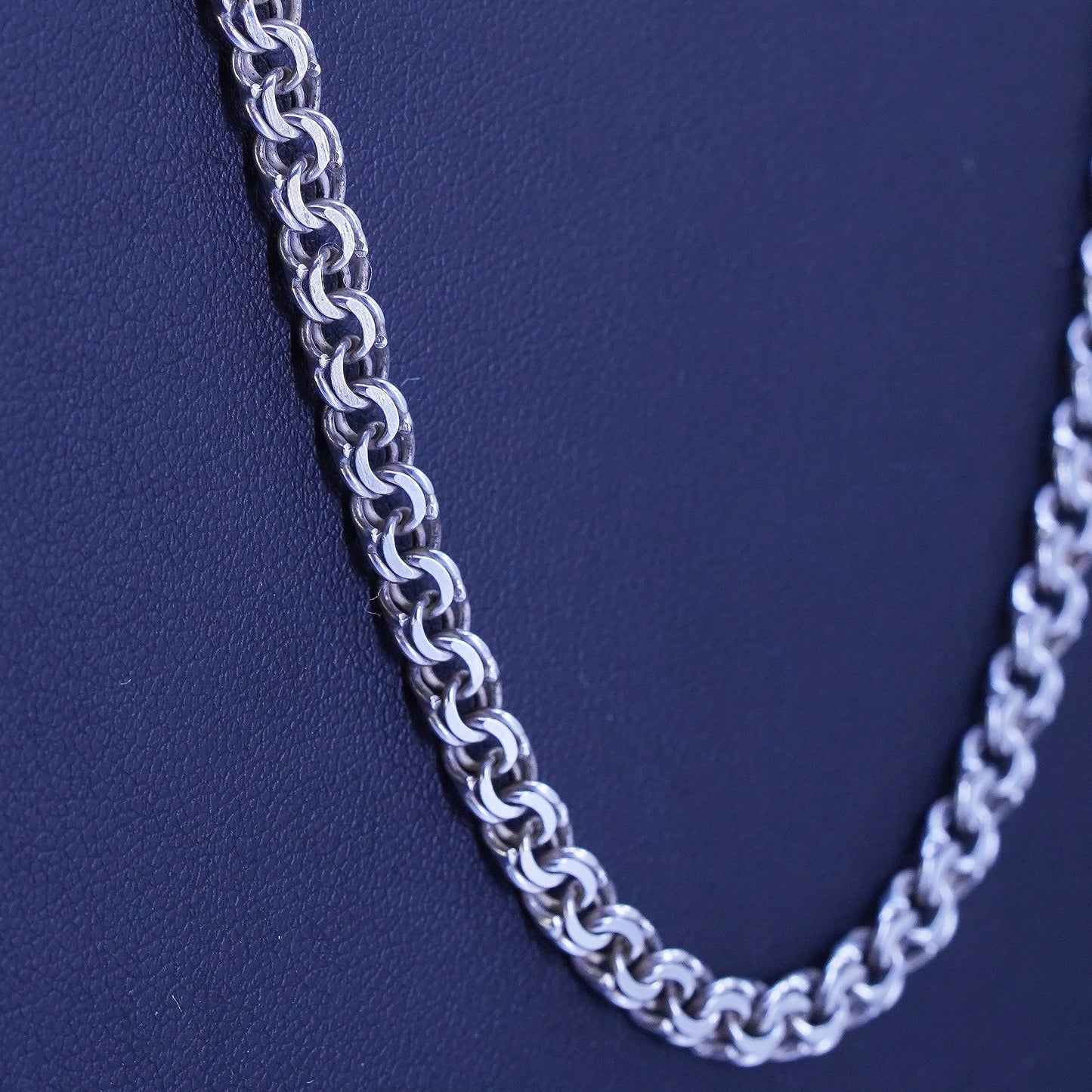 26” 5mm, vintage Sterling 925 silver double curb chain necklace