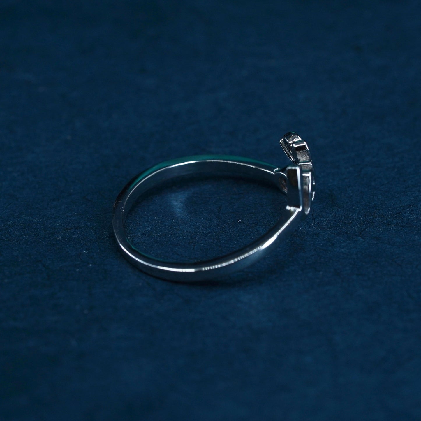 Size 6, vintage Sterling silver handmade ring, 925 band with “love” and cz