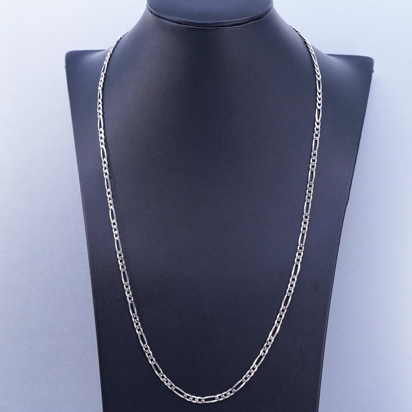 23” 4mm, vintage Mexican Sterling 925 silver figaro chain necklace