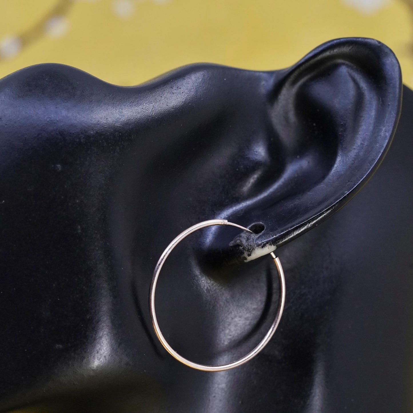 1.25", Vintage vermeil gold plated Sterling silver earrings, 925 thin hoops